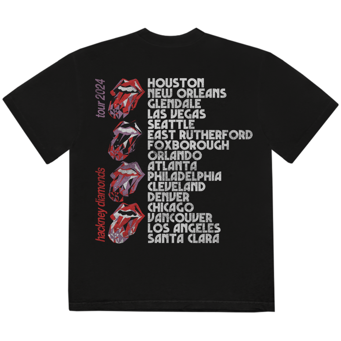 The Rolling Stones - Hackney Diamonds Tour Vintage Washed Dateback T-Shirt