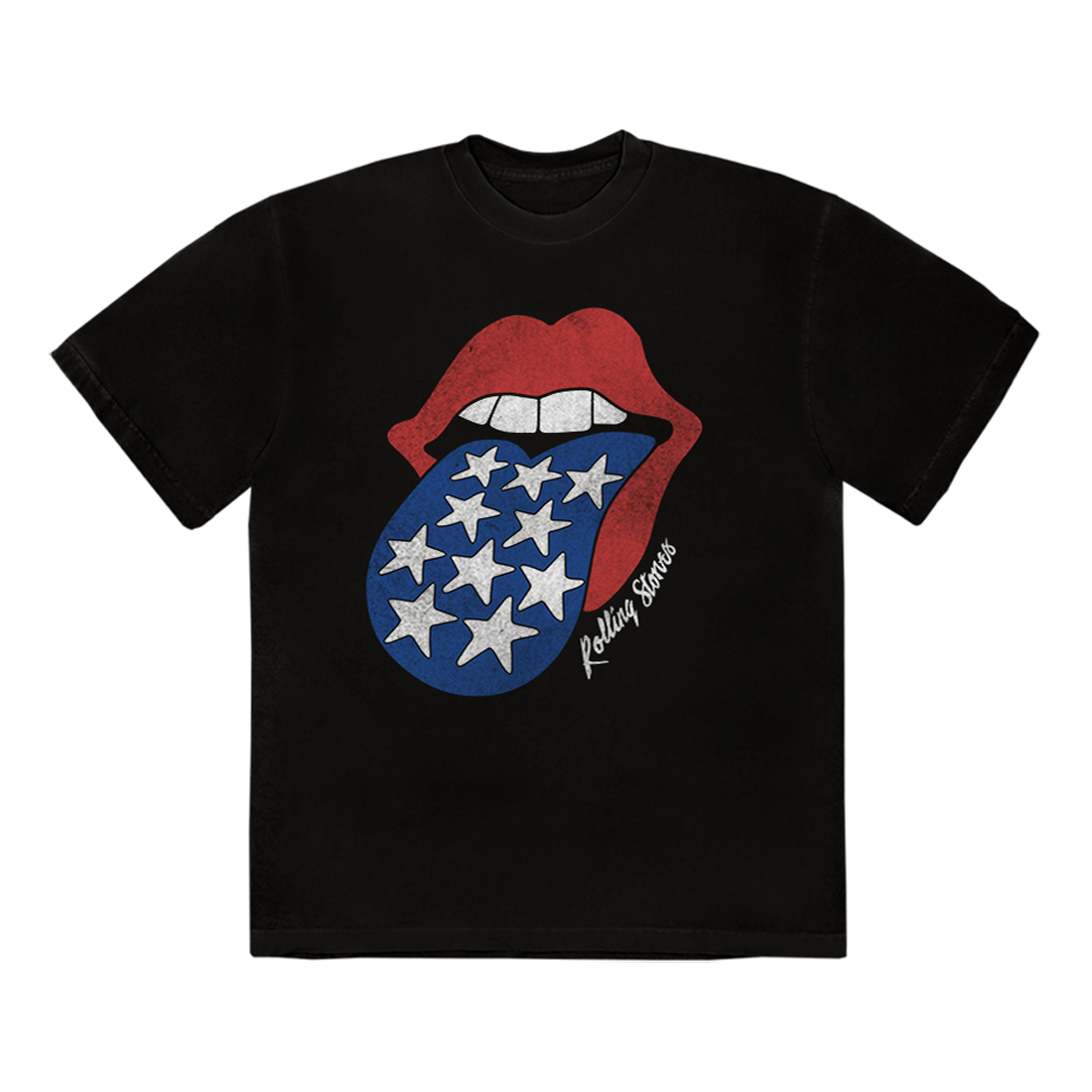The Rolling Stones - Americana Tongue Unisex Black T-Shirt