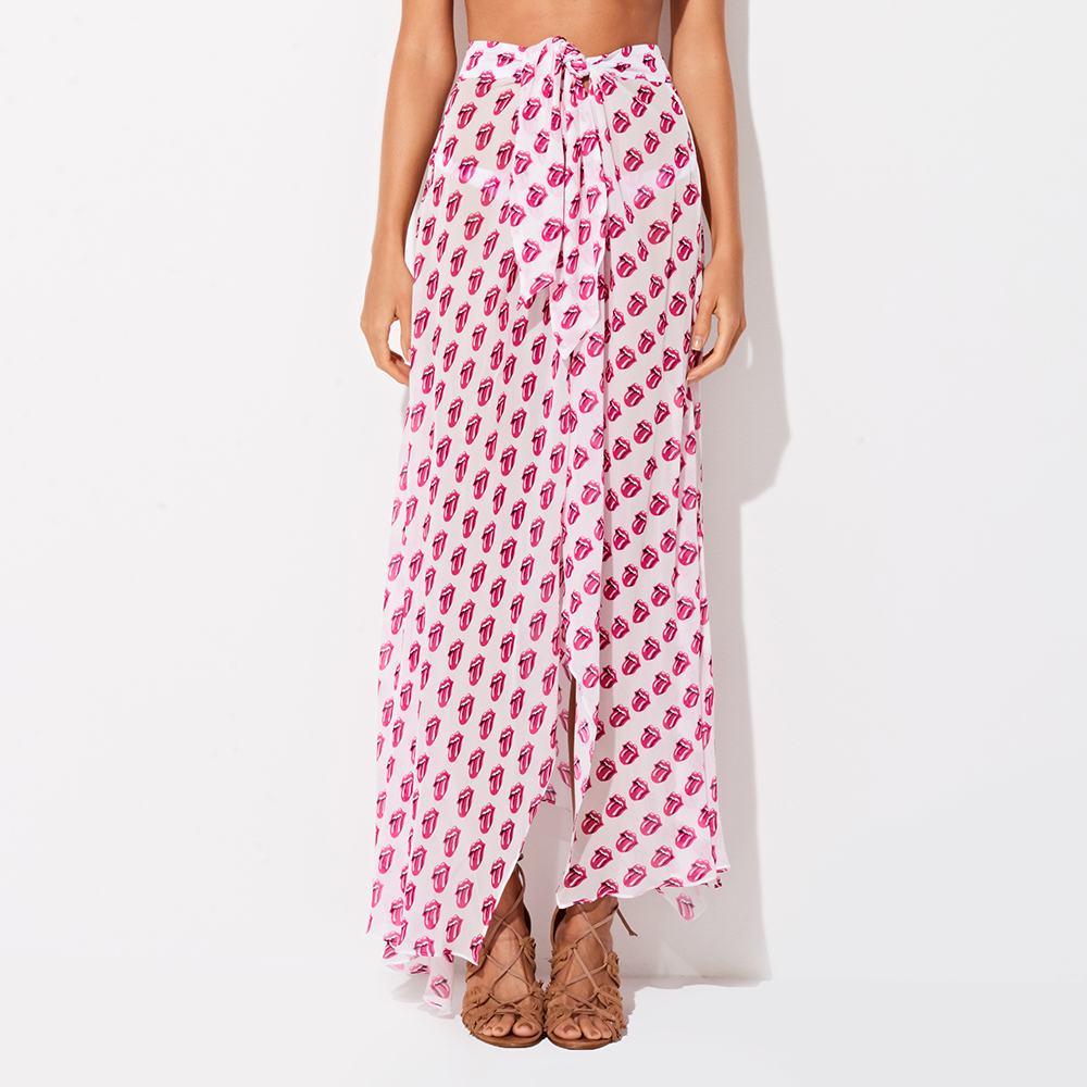 The Rolling Stones - Triya x Stones Tongue Print Wrap