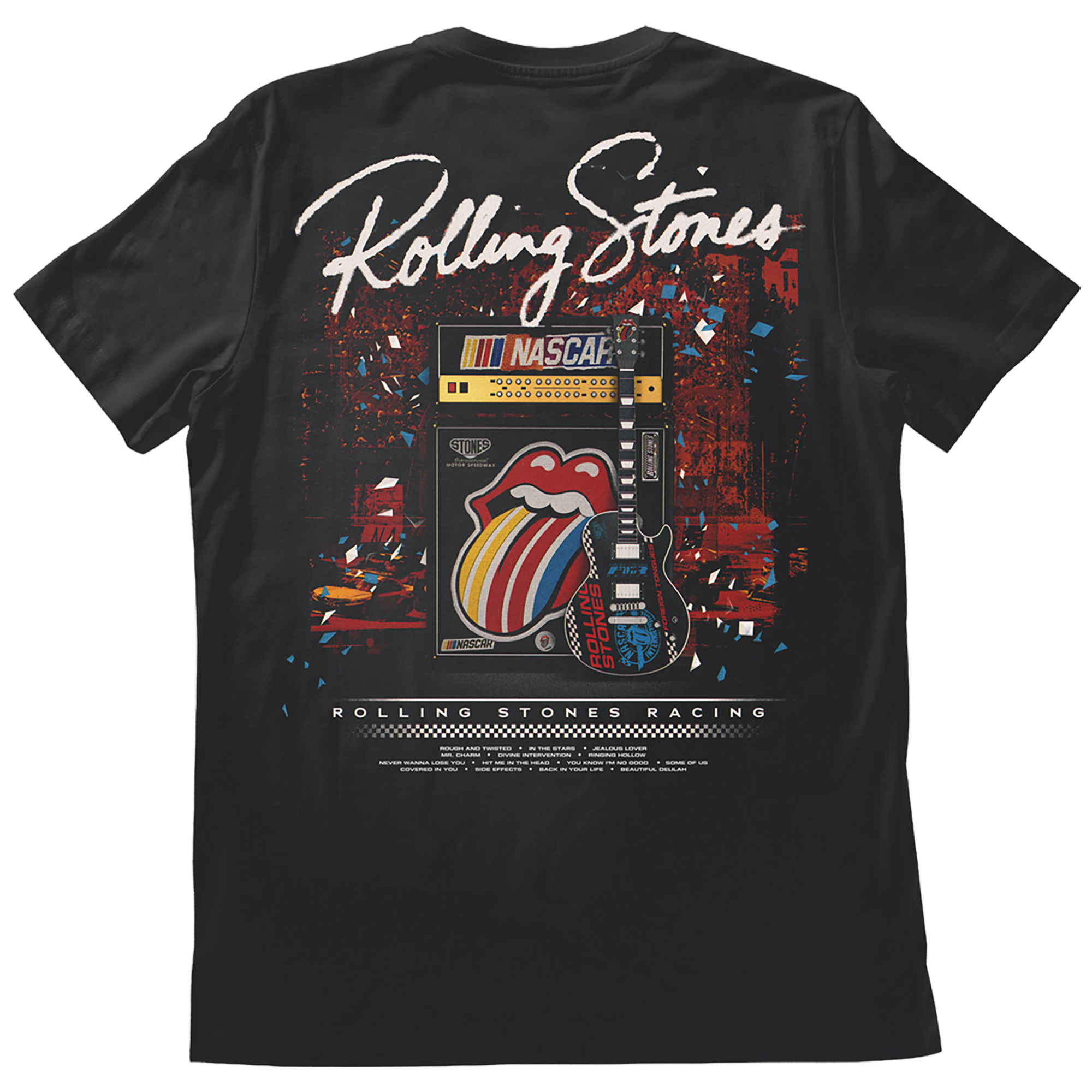 The Rolling Stones - THE ROLLING STONES X NASCAR GUITAR TONGUE T-SHIRT