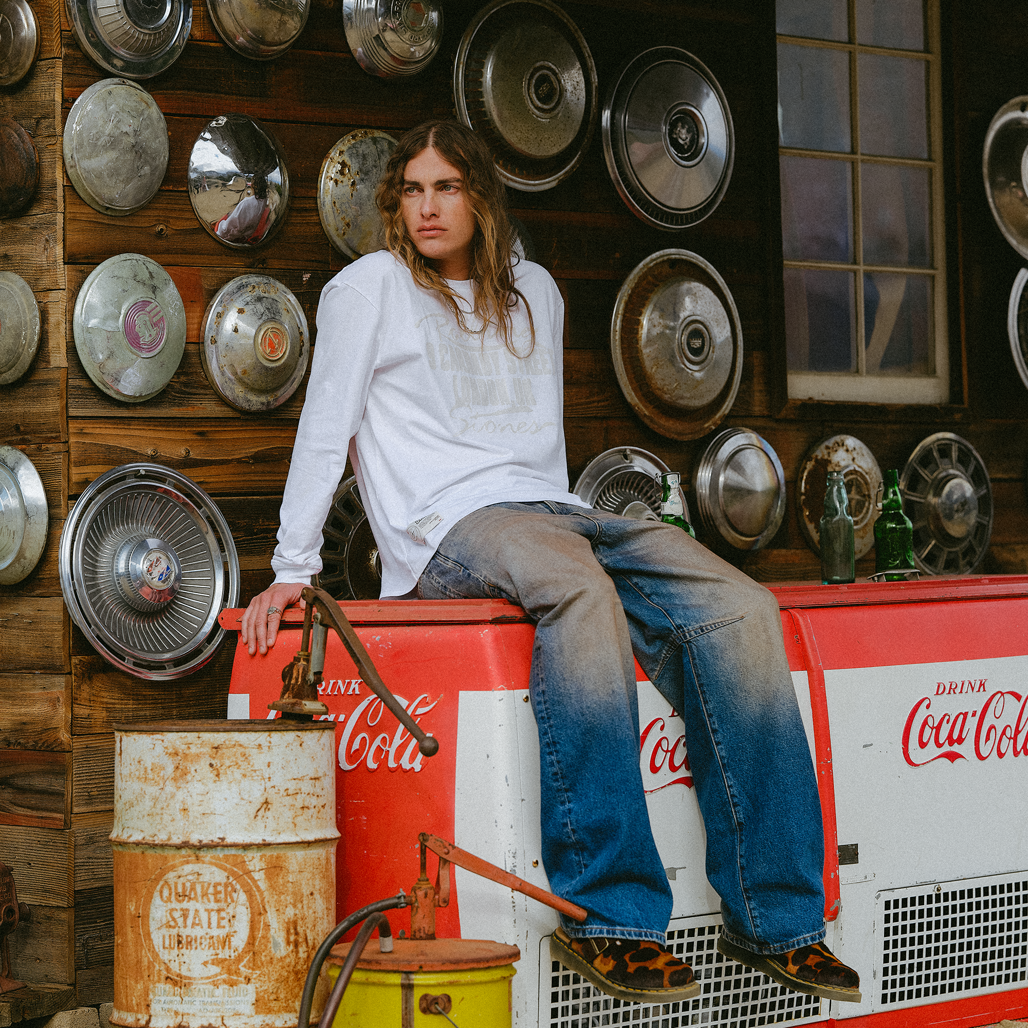 RS No. 9 - Rolling Stones Tonal 3D Print White Longsleeve T-Shirt