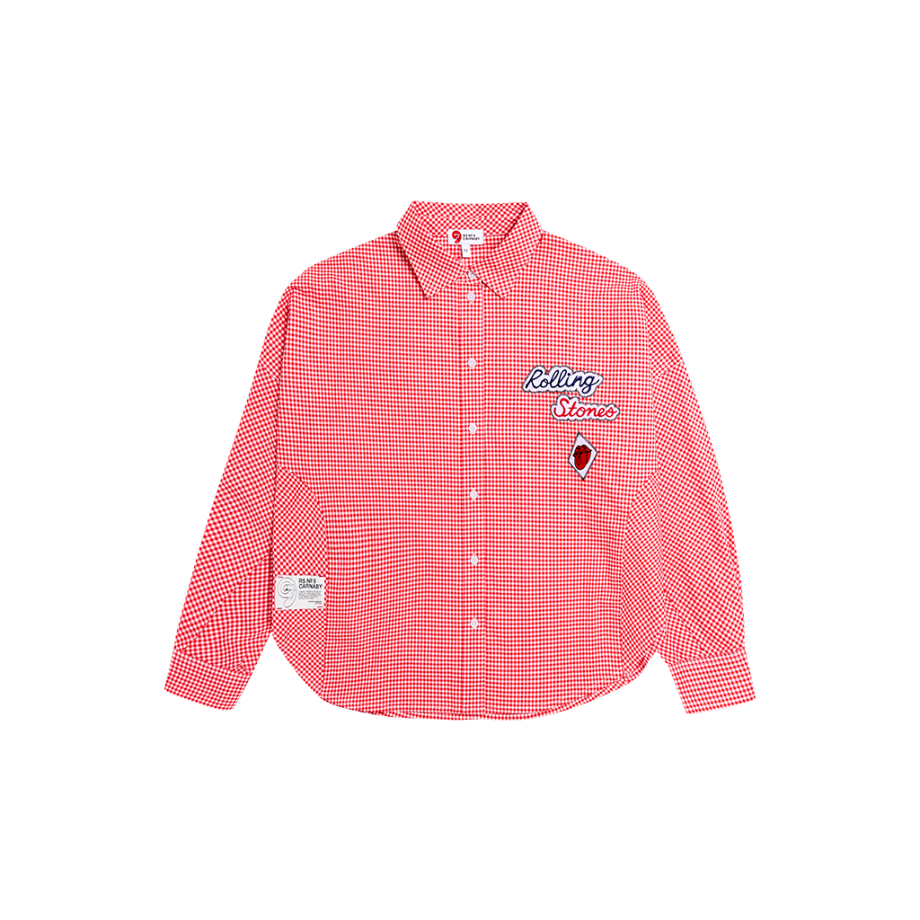 RS No. 9 - Red Gingham Embroidered Placement Shirt
