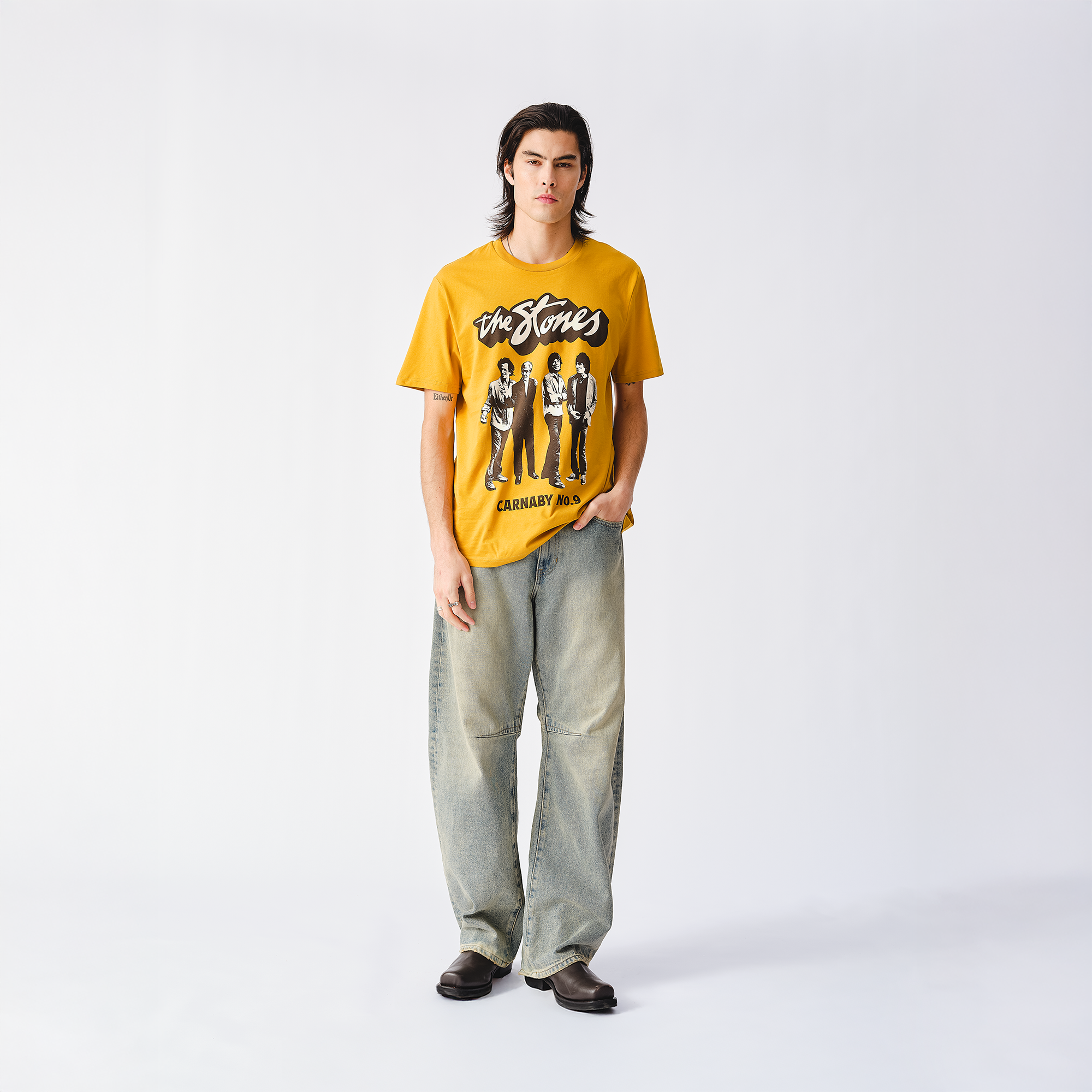 RS No. 9 - The Stones Band Figures Mustard T-Shirt