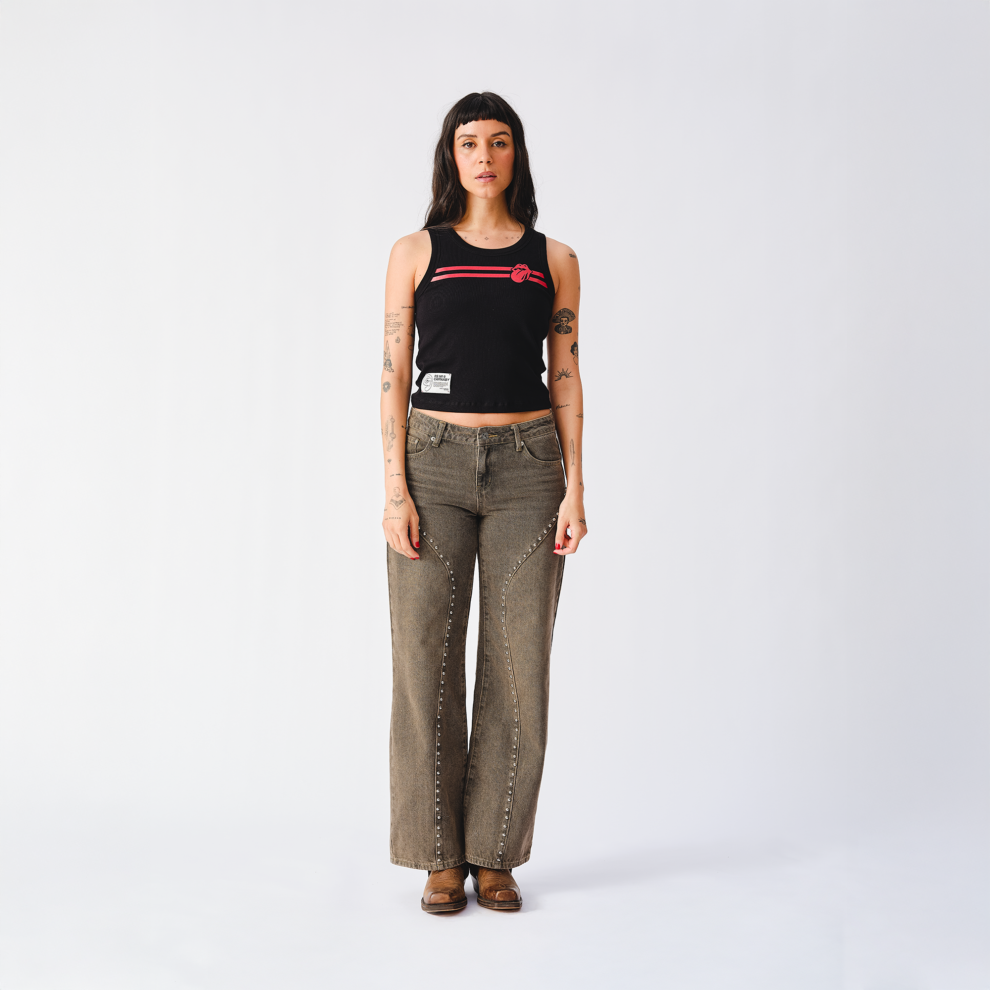 RS No. 9 - Classic Racer Stones Logo Black Vest Shirt