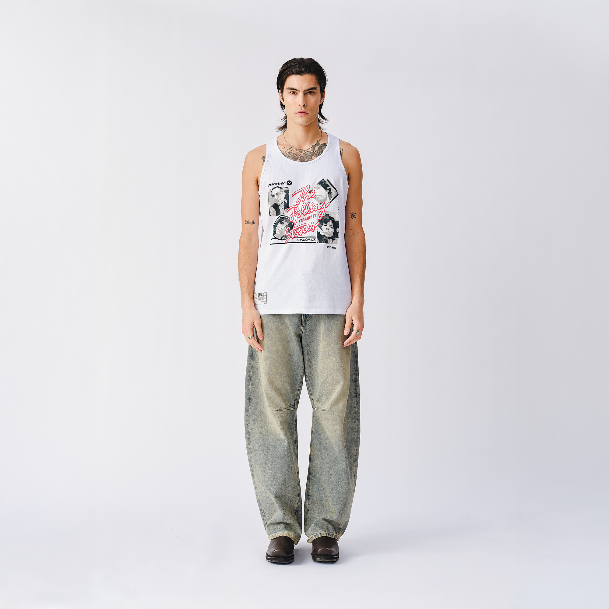 RS No. 9 - Stones Band Photo White Vest