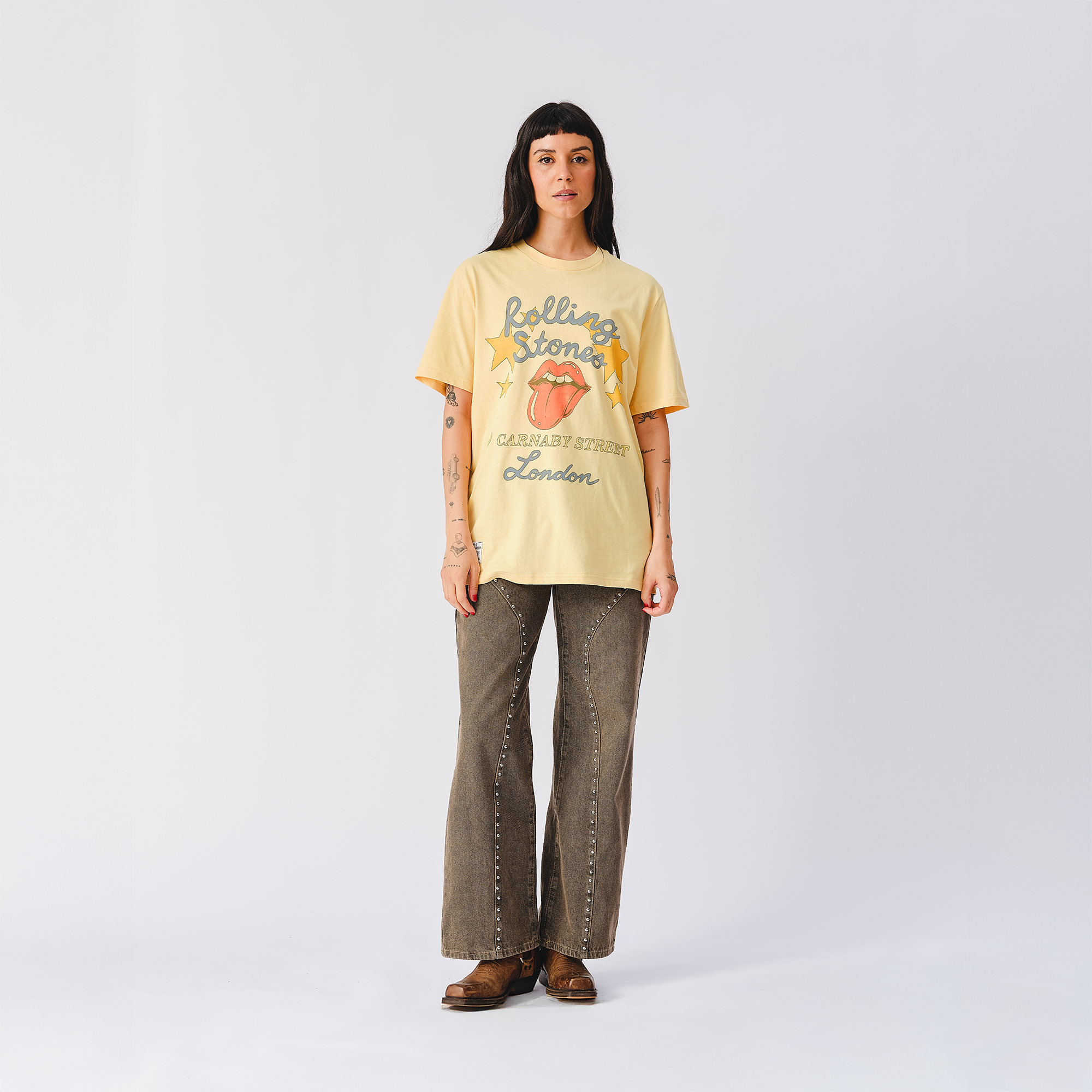 RS No. 9 - Rolling Stones Star Burst Logo Yellow T-Shirt