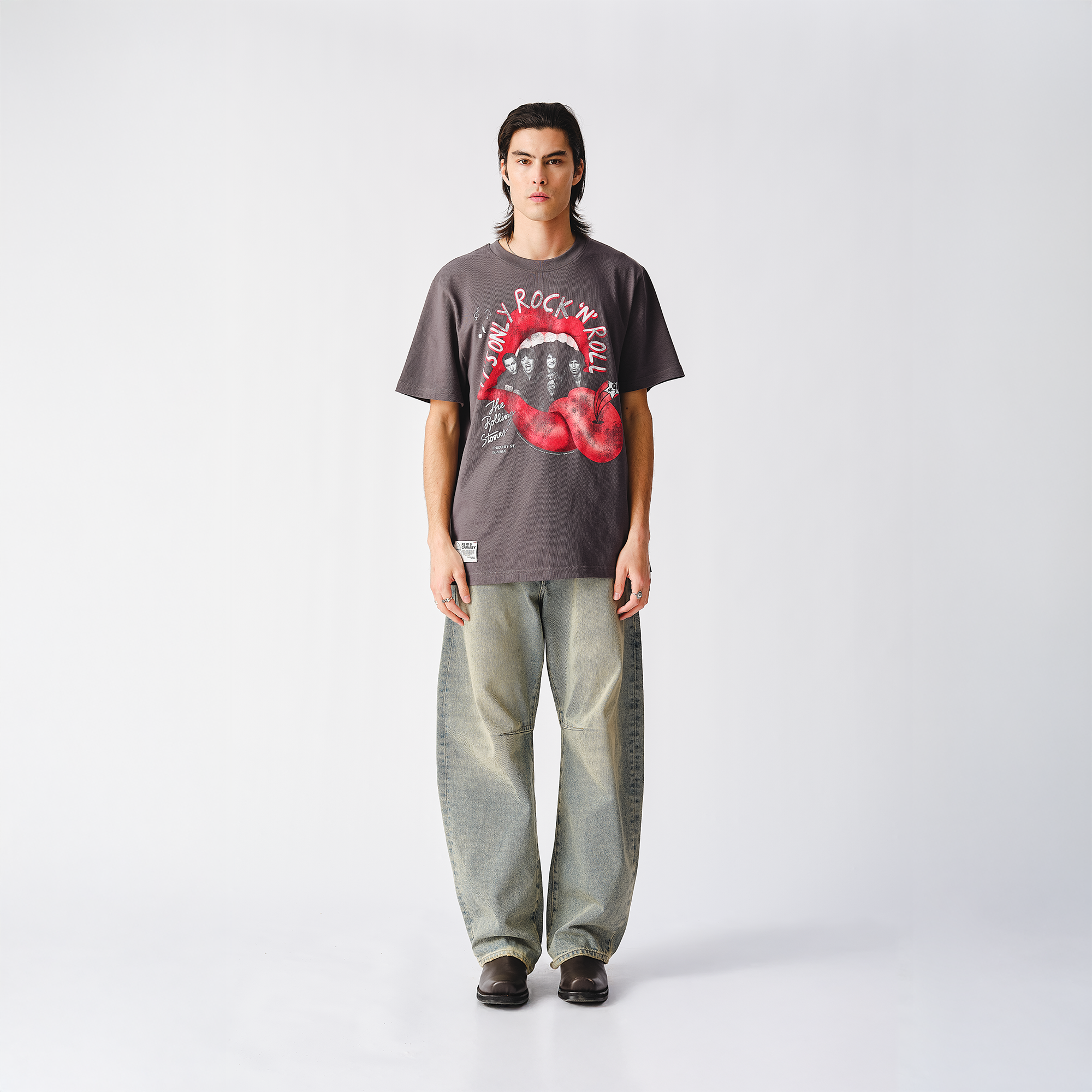 RS No. 9 - It's Only Rock n Roll Pierced Tongue Black Photo T-Shirt