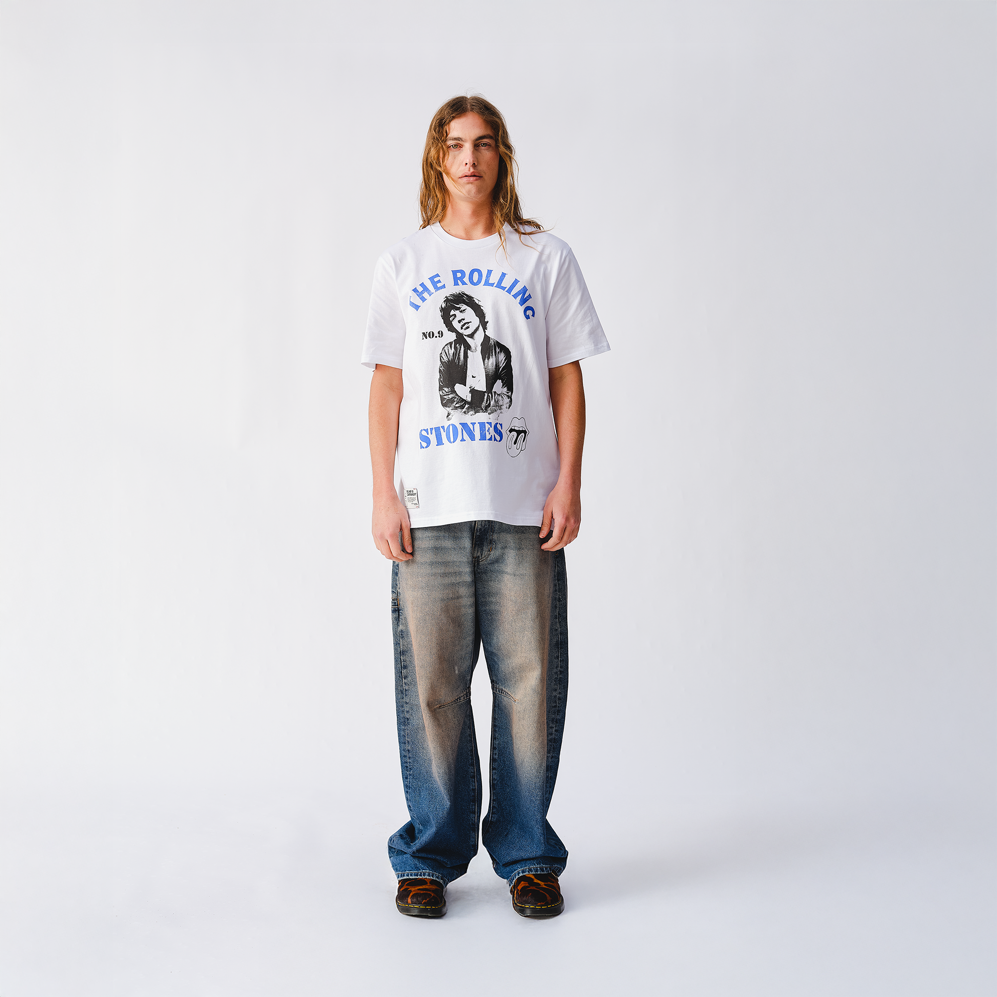 RS No. 9 - Mick Graphic Pose White T-Shirt