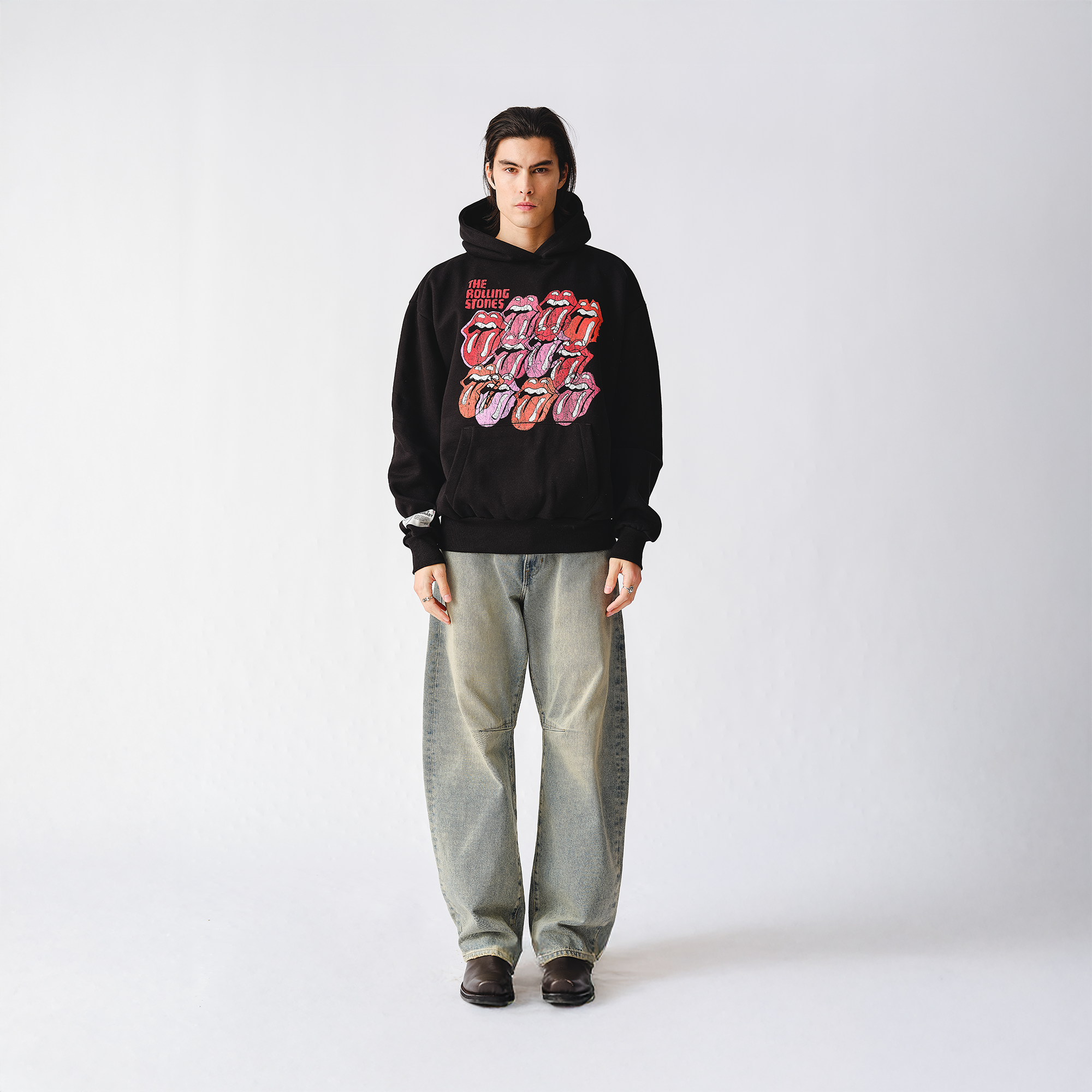 RS No. 9 - Multi Tongue Logo Black Pullover Hoodie