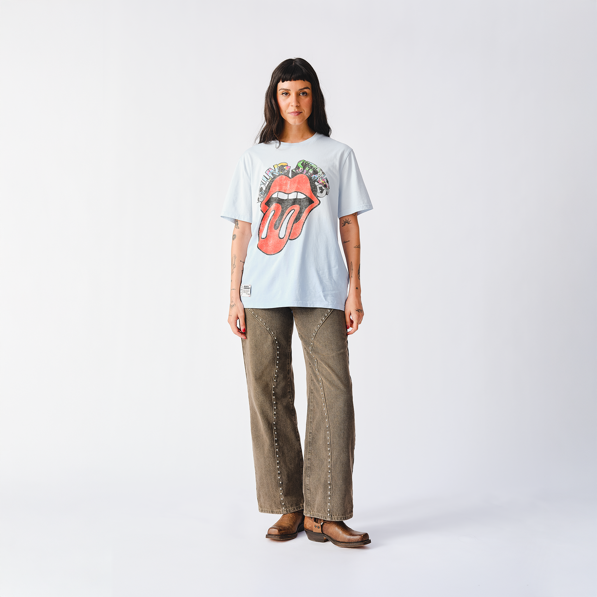 RS No. 9 - Rolling Stones Classic Tone Sketch Spray Tone Blue T-shirt