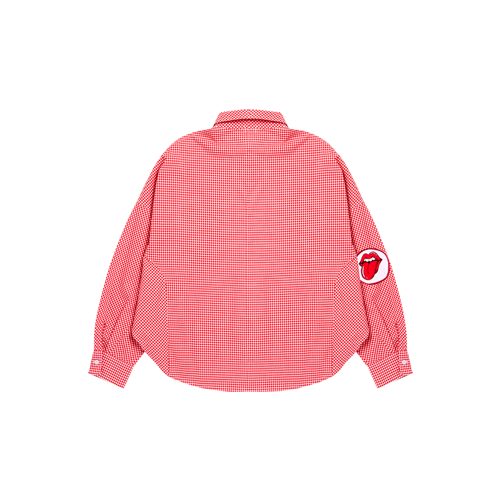 RS No. 9 - Red Gingham Embroidered Placement Shirt