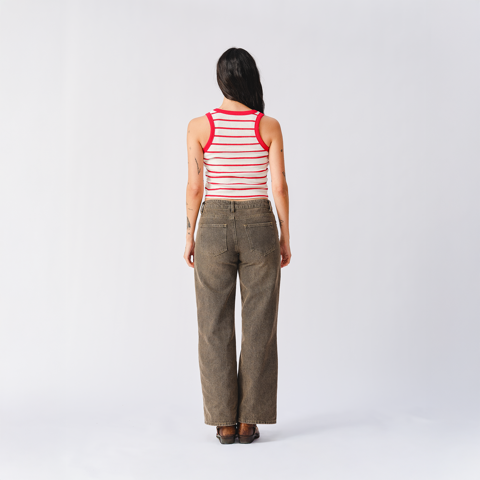 RS No. 9 - It's Only Rock n Roll Red & White Striped Tank Top
