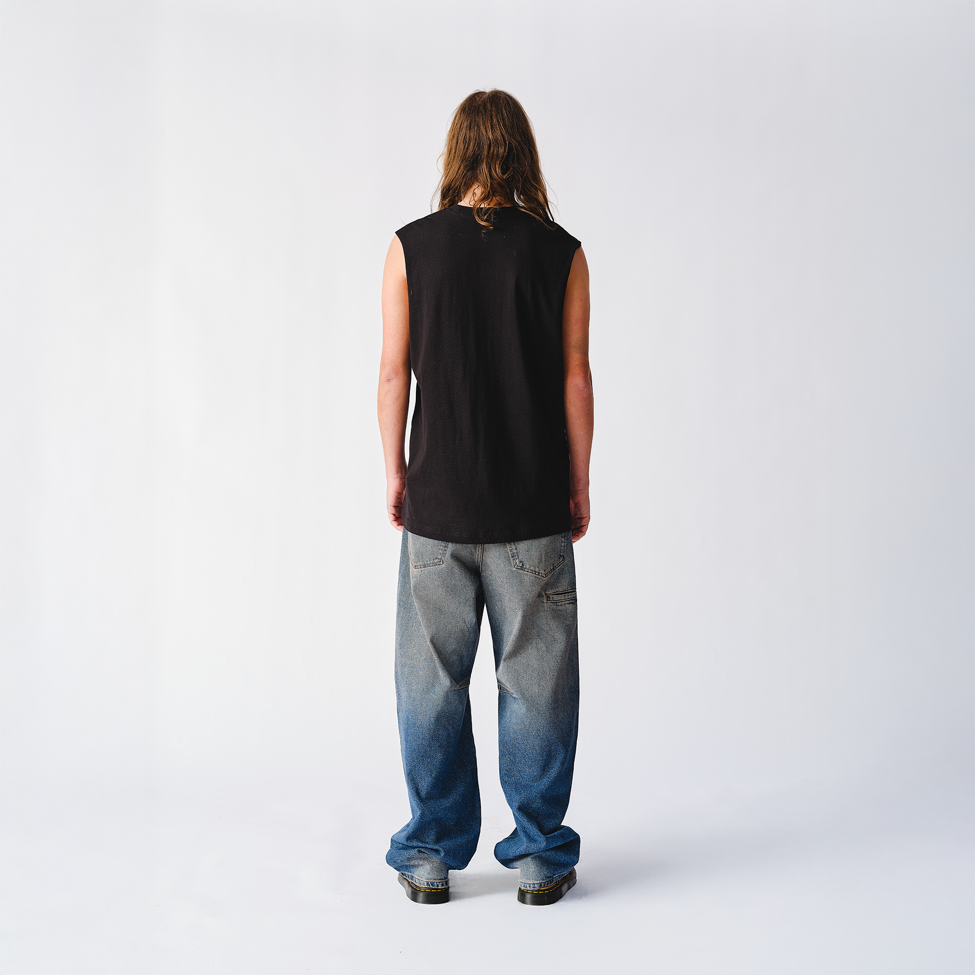 RS No. 9 - Classic Photo Sleeveless Black T-Shirt Vest