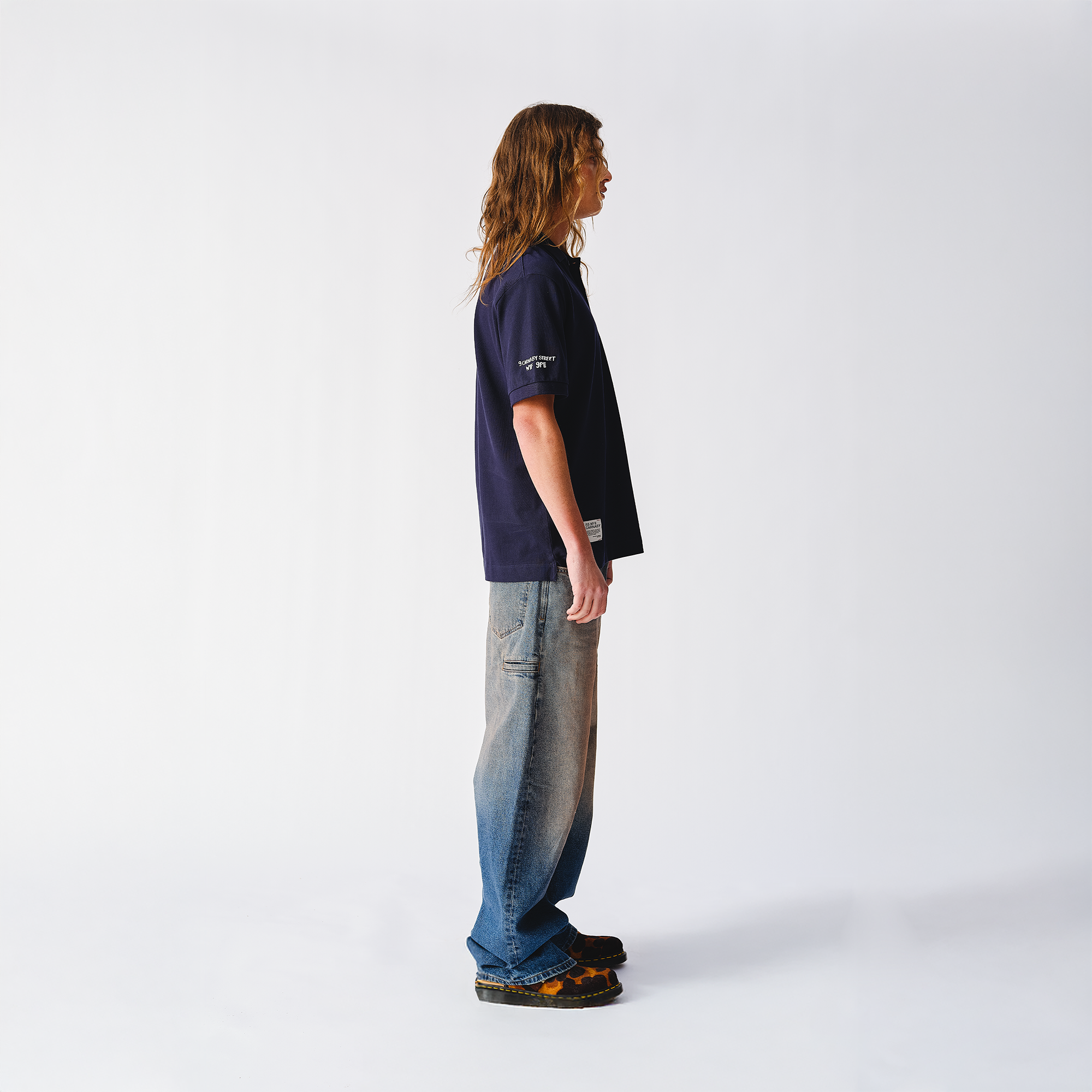 RS No. 9 - Scorching Stones Tongue Embroidered Navy Polo Shirt