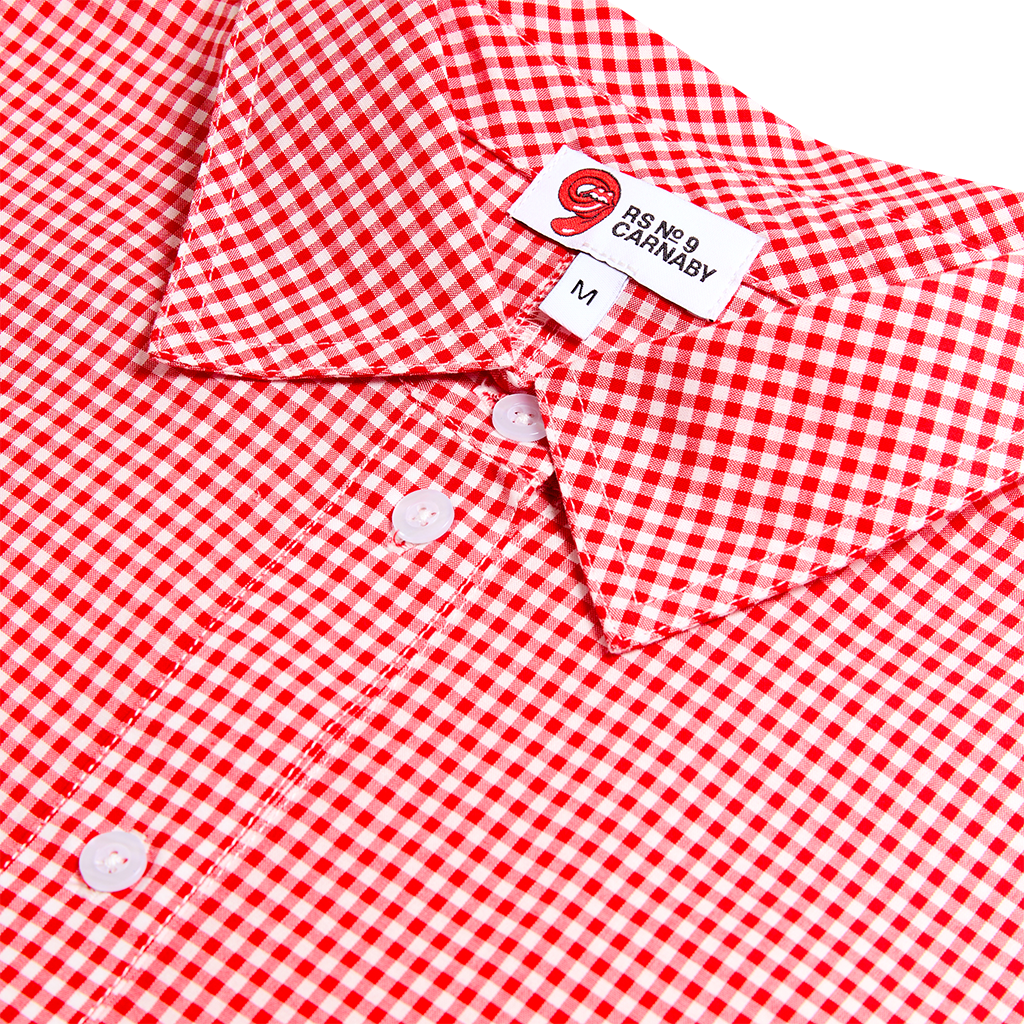 RS No. 9 - Red Gingham Embroidered Placement Shirt