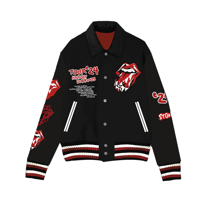 The Rolling Stones - Limited Edition Hackney Diamonds Tour Tongue Varsity Jacket