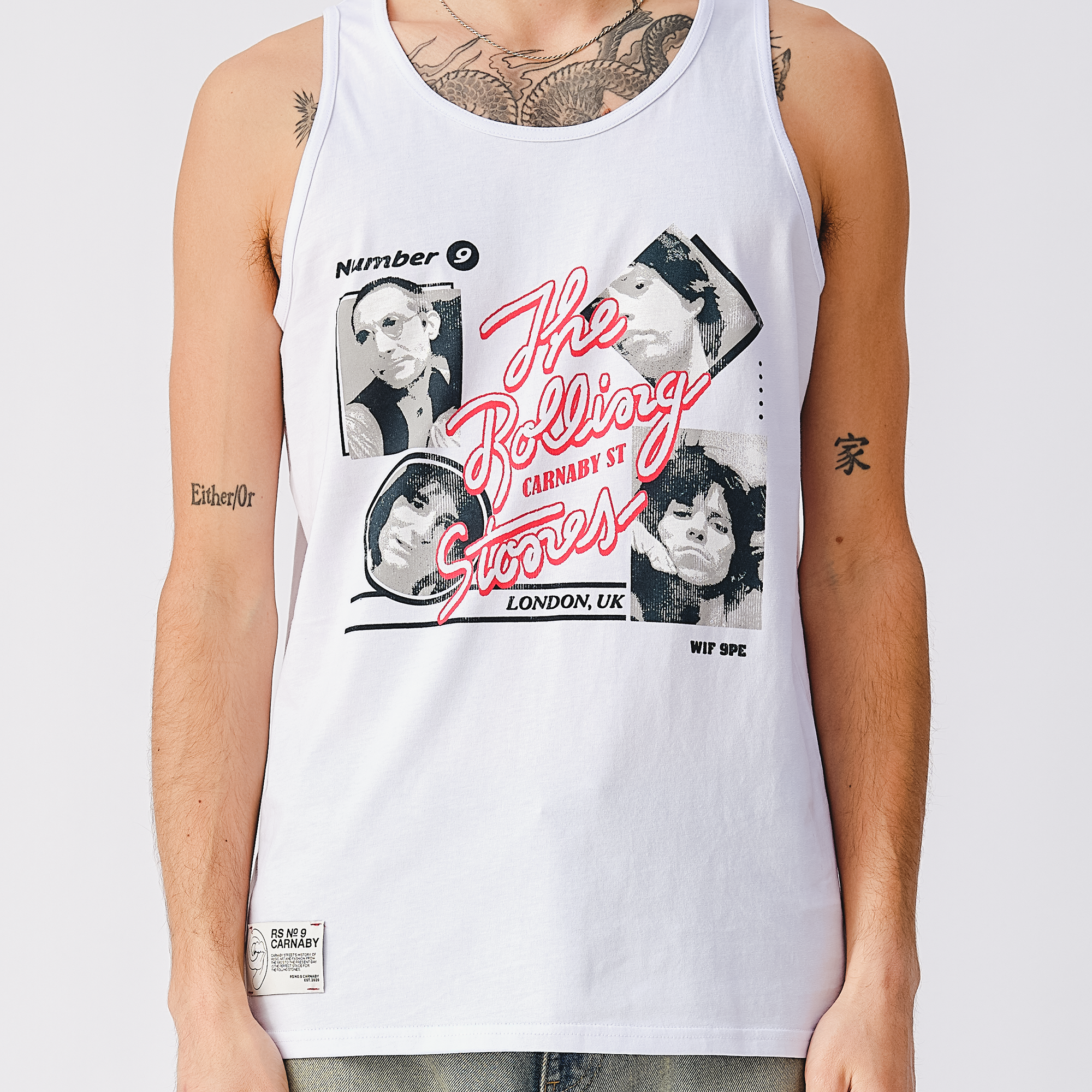RS No. 9 - Stones Band Photo White Vest