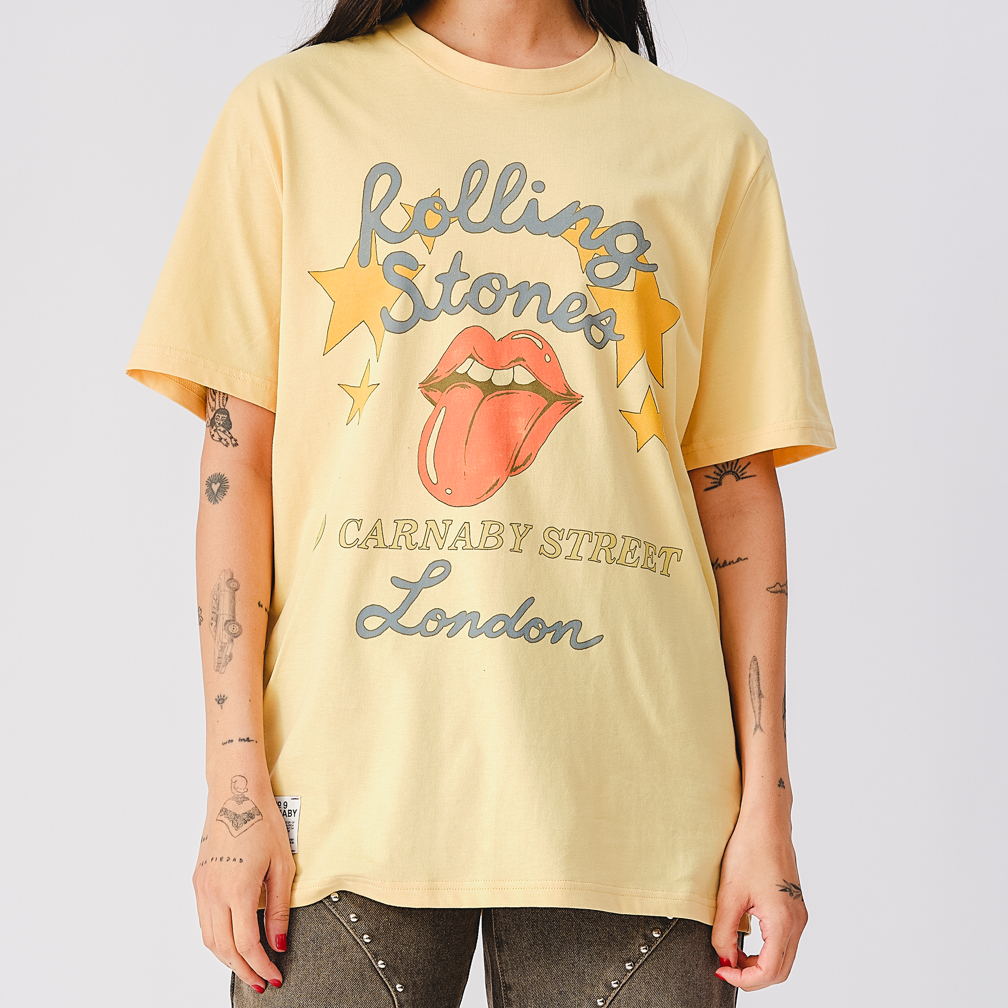 RS No. 9 - Rolling Stones Star Burst Logo Yellow T-Shirt