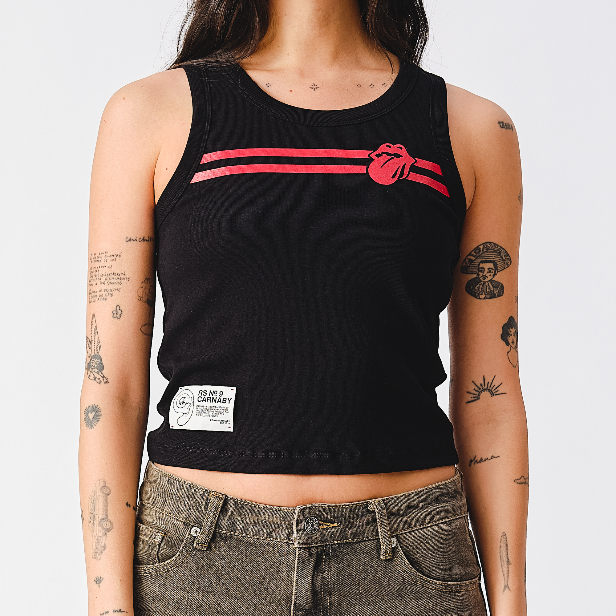 RS No. 9 - Classic Racer Stones Logo Black Vest Shirt