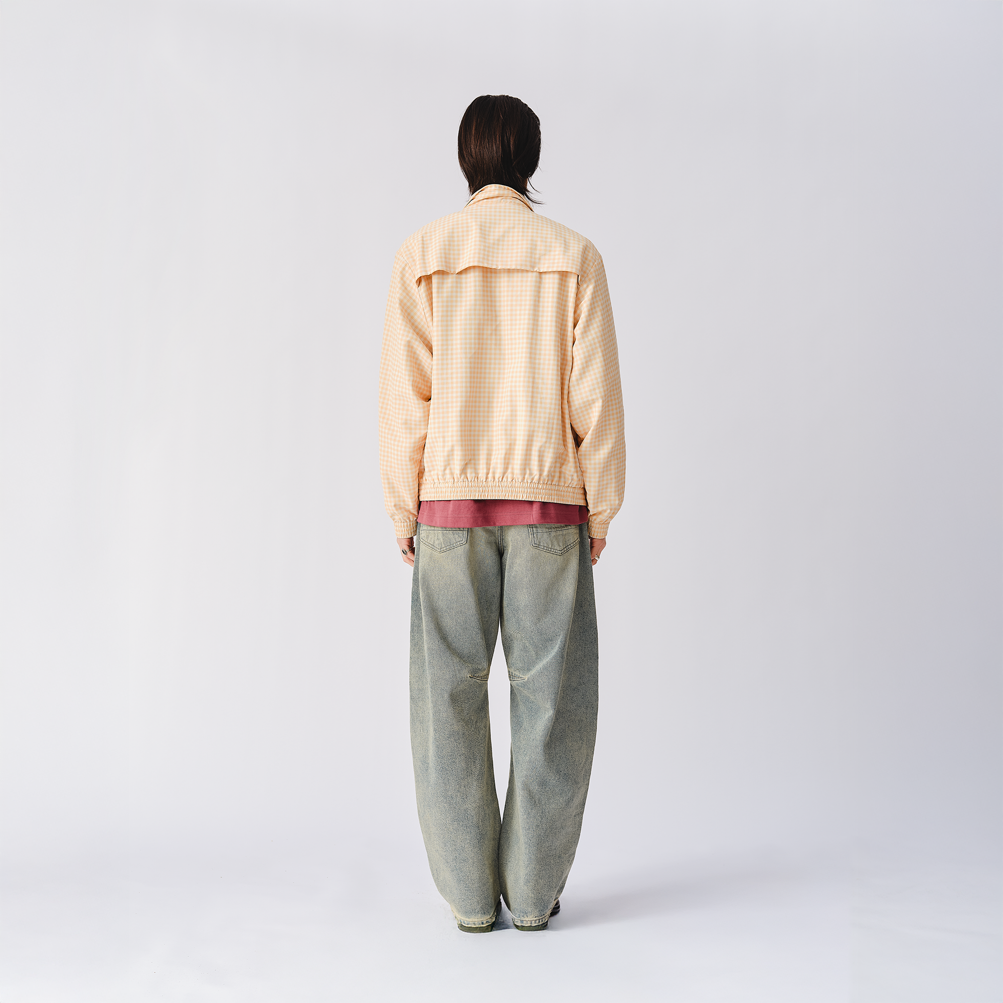 RS No. 9 - The Rolling Stones Natural Check Harrington Windbreaker Jacket