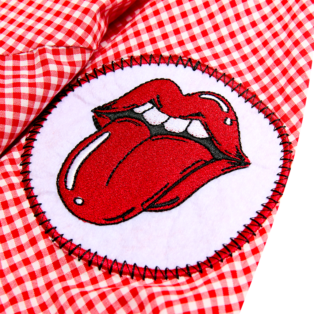 RS No. 9 - Red Gingham Embroidered Placement Shirt