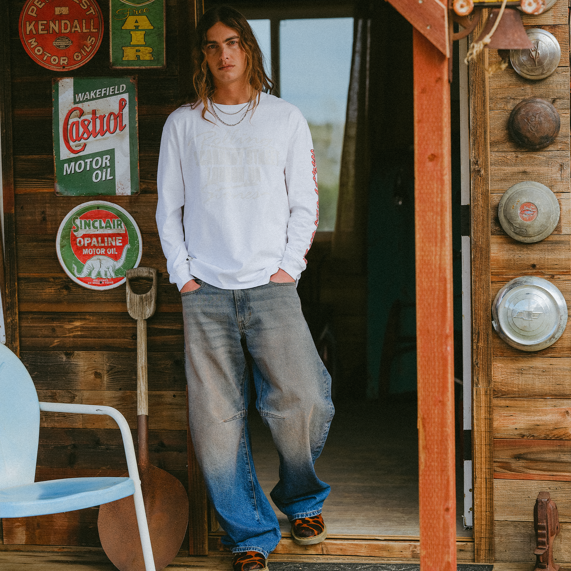 RS No. 9 - Rolling Stones Tonal 3D Print White Longsleeve T-Shirt