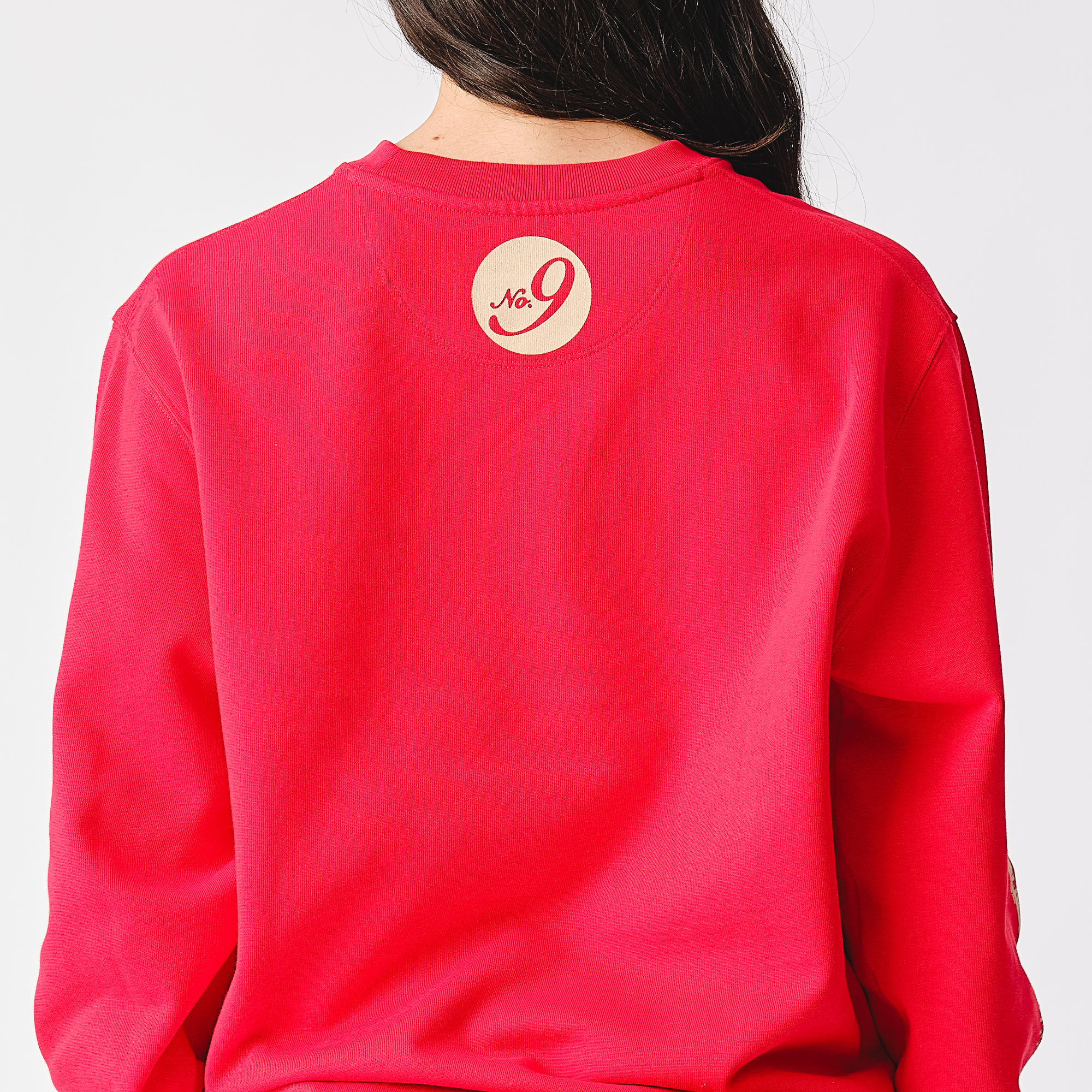 RS No. 9 - Rolling Stones Zipper Sleeve Red Crewneck Sweater