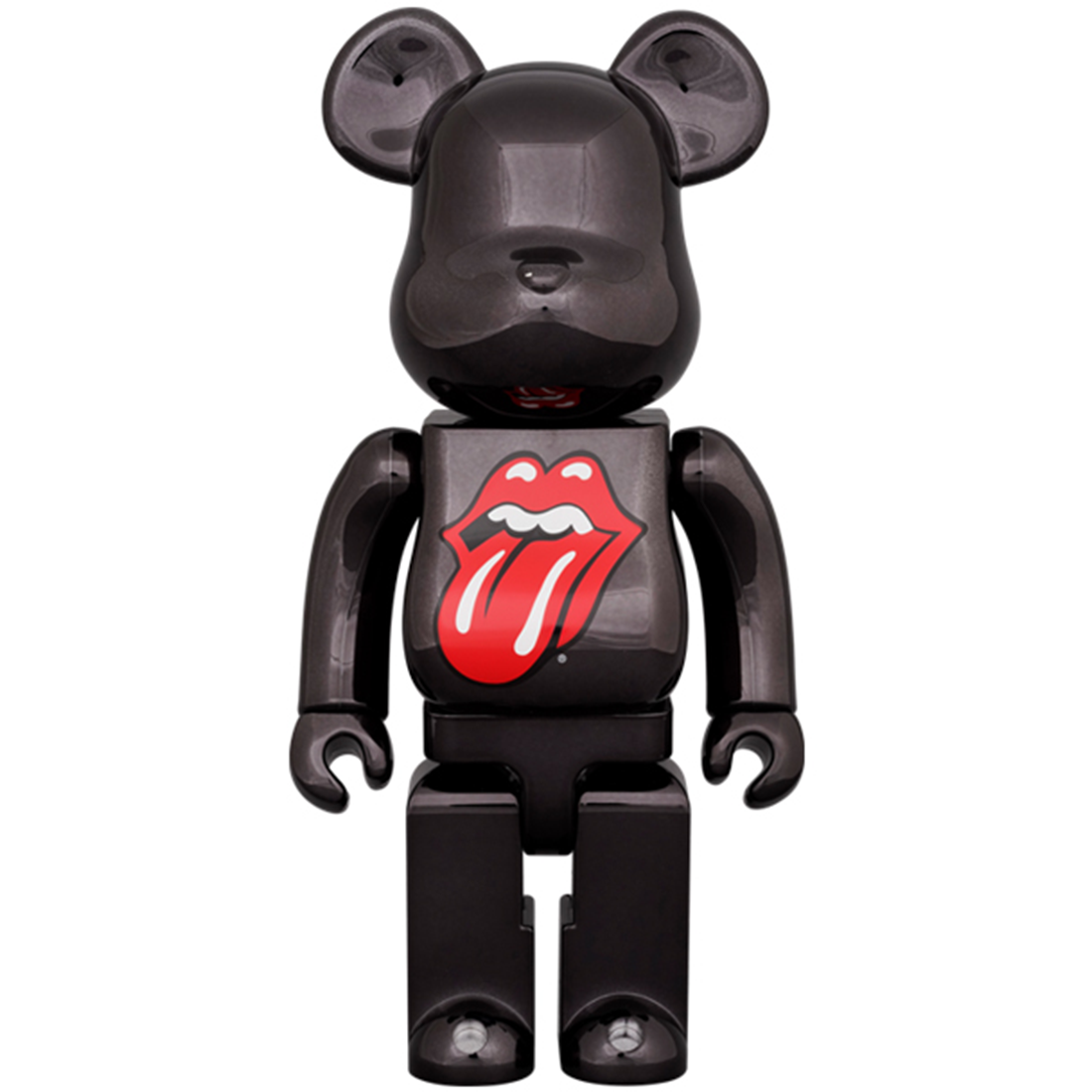 The Rolling Stones - BE@RBRICK x The Rolling Stones Lips & Tongue BLACK CHROME Ver. 100% & 400%