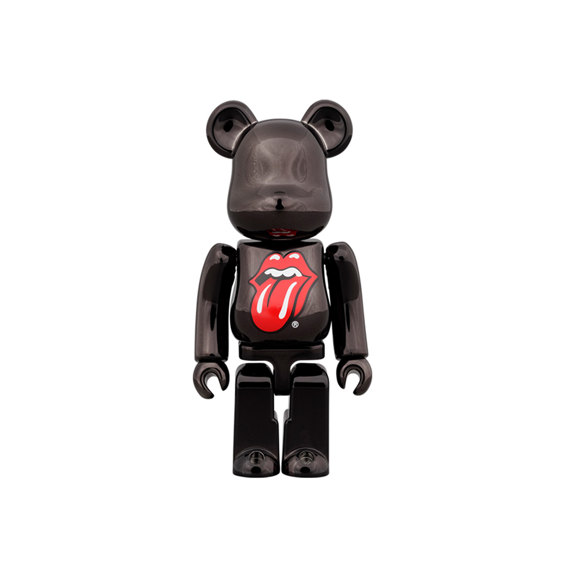 The Rolling Stones - BE@RBRICK x The Rolling Stones Lips & Tongue BLACK CHROME Ver. 100% & 400%