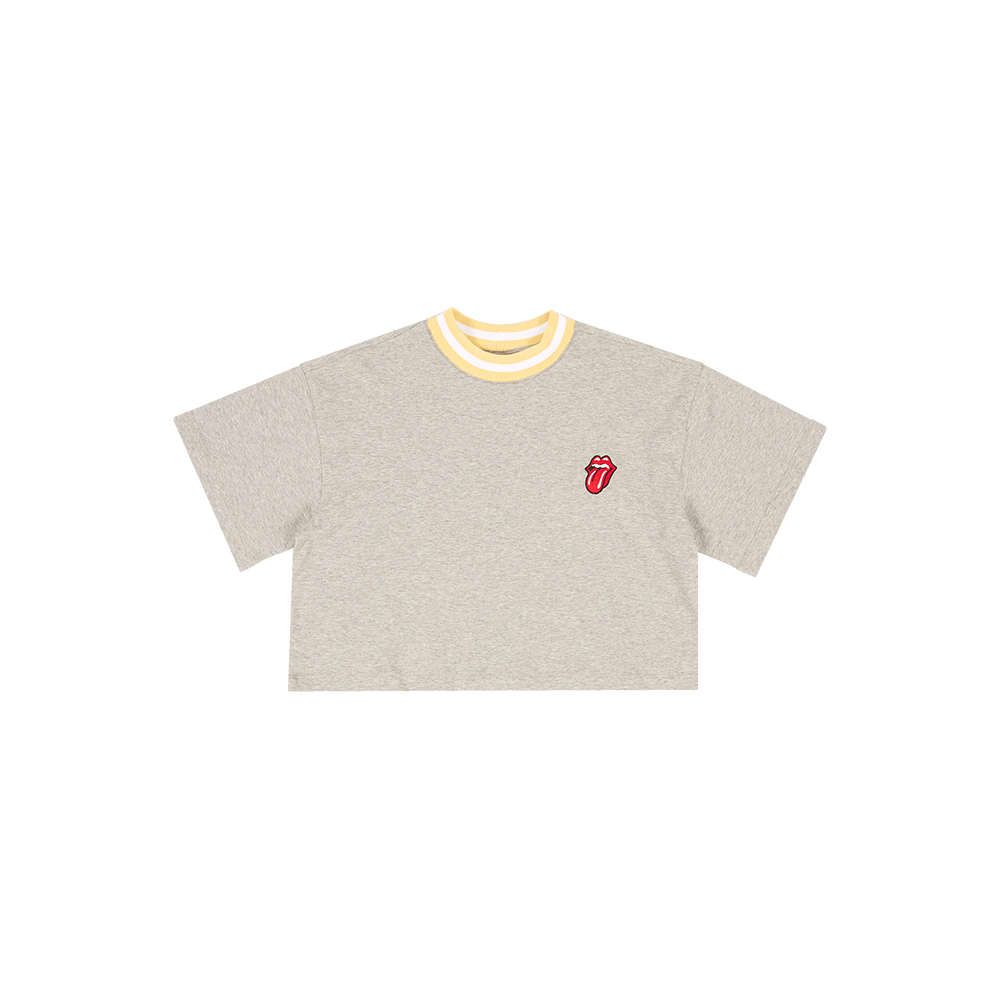 RS No. 9 - Classic Logo Boxy Cropped Grey T-Shirt