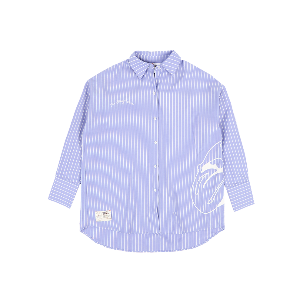 RS No. 9 - Jumbo Logo Pinstripe Poplin Oversized Shirt