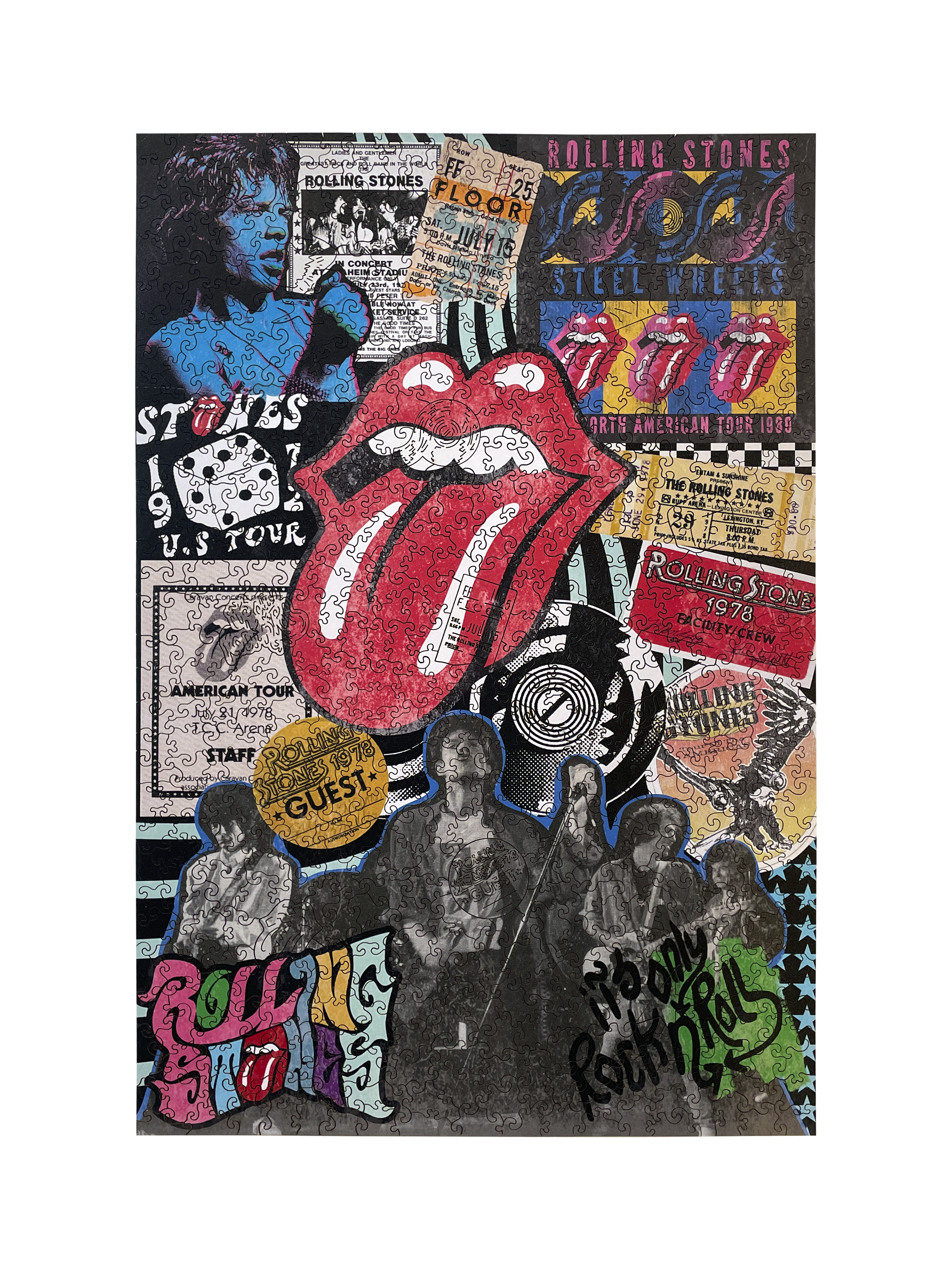 The Rolling Stones - WOODLUX X THE ROLLING STONES - ROCK & ROLL COLLAGE PREMIUM PUZZLE