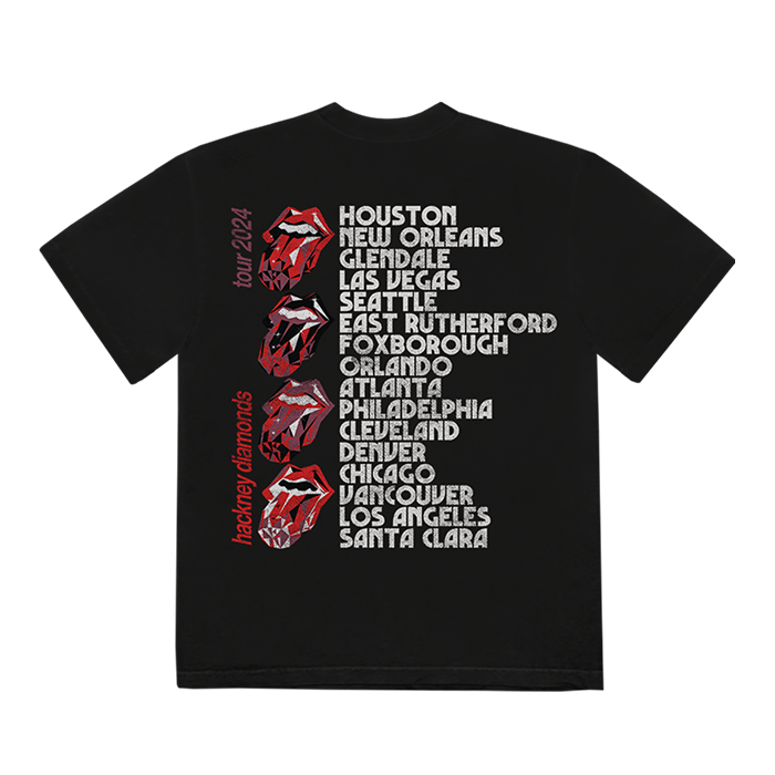 The Rolling Stones - Hackney Diamonds Tour Vintage Washed Dateback T-Shirt