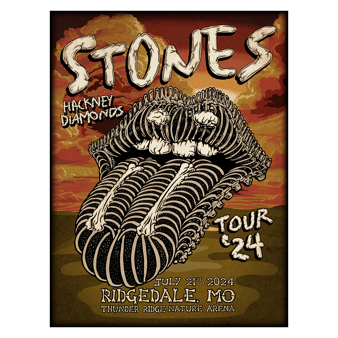 The Rolling Stones - Ridgedale, MO 2024 Lithograph