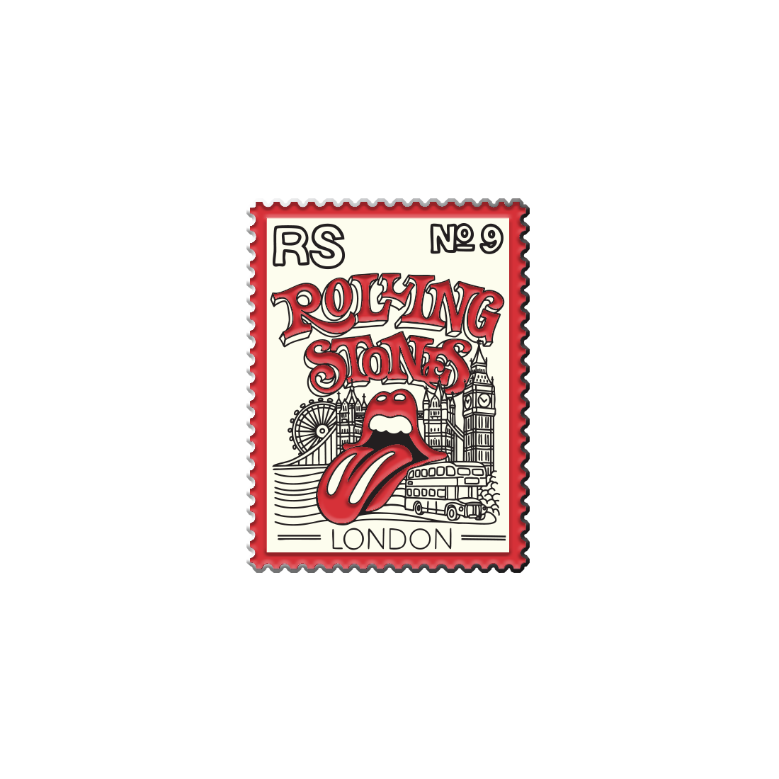 The Rolling Stones - London Illustration Enamel Pin