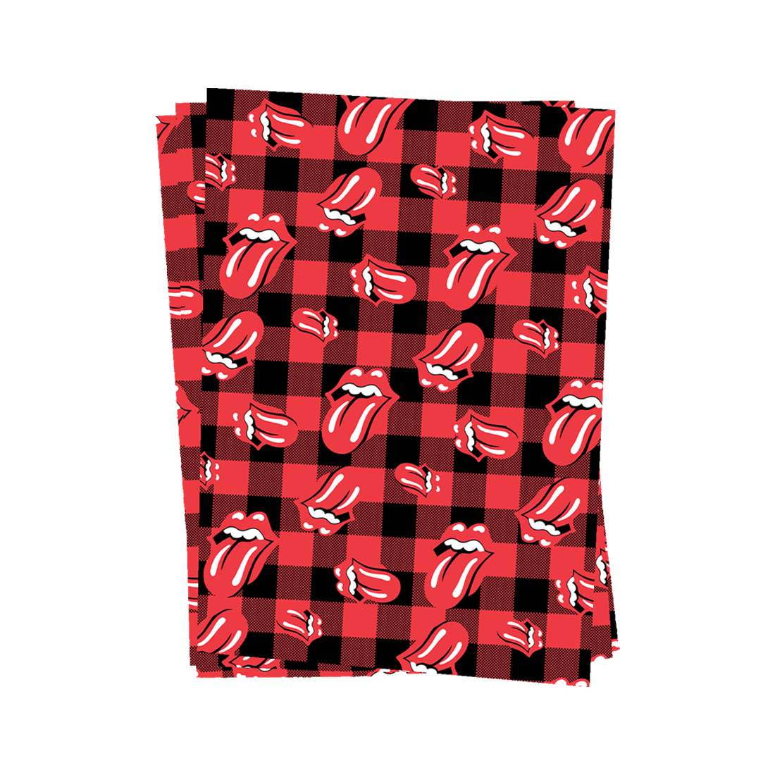 The Rolling Stones - RS Tongue Plaid Wrapping Paper