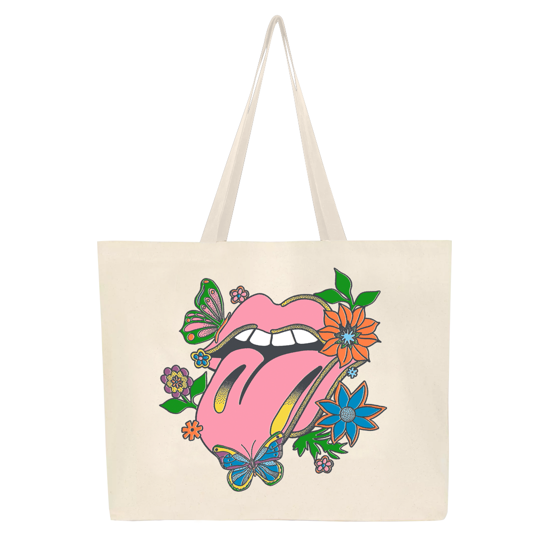 The Rolling Stones - FLOWER TONGUE TOTE BAG