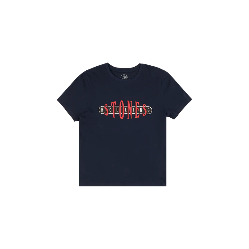 RS No. 9 - ROLLING STONES FITTED NAVY VARSITY T-SHIRT