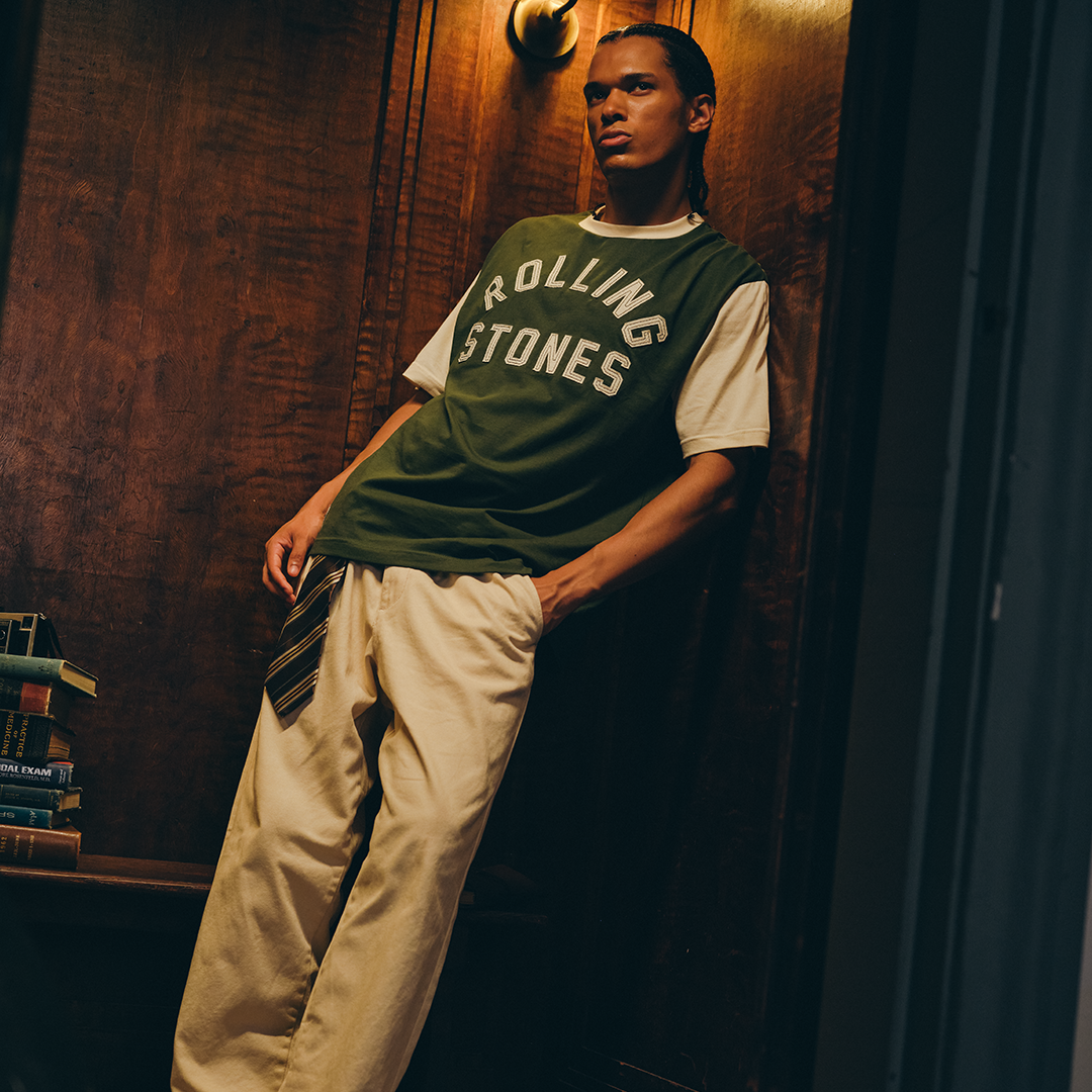 RS No. 9 - Stones Varsity Chenille Applique Green T-Shirt