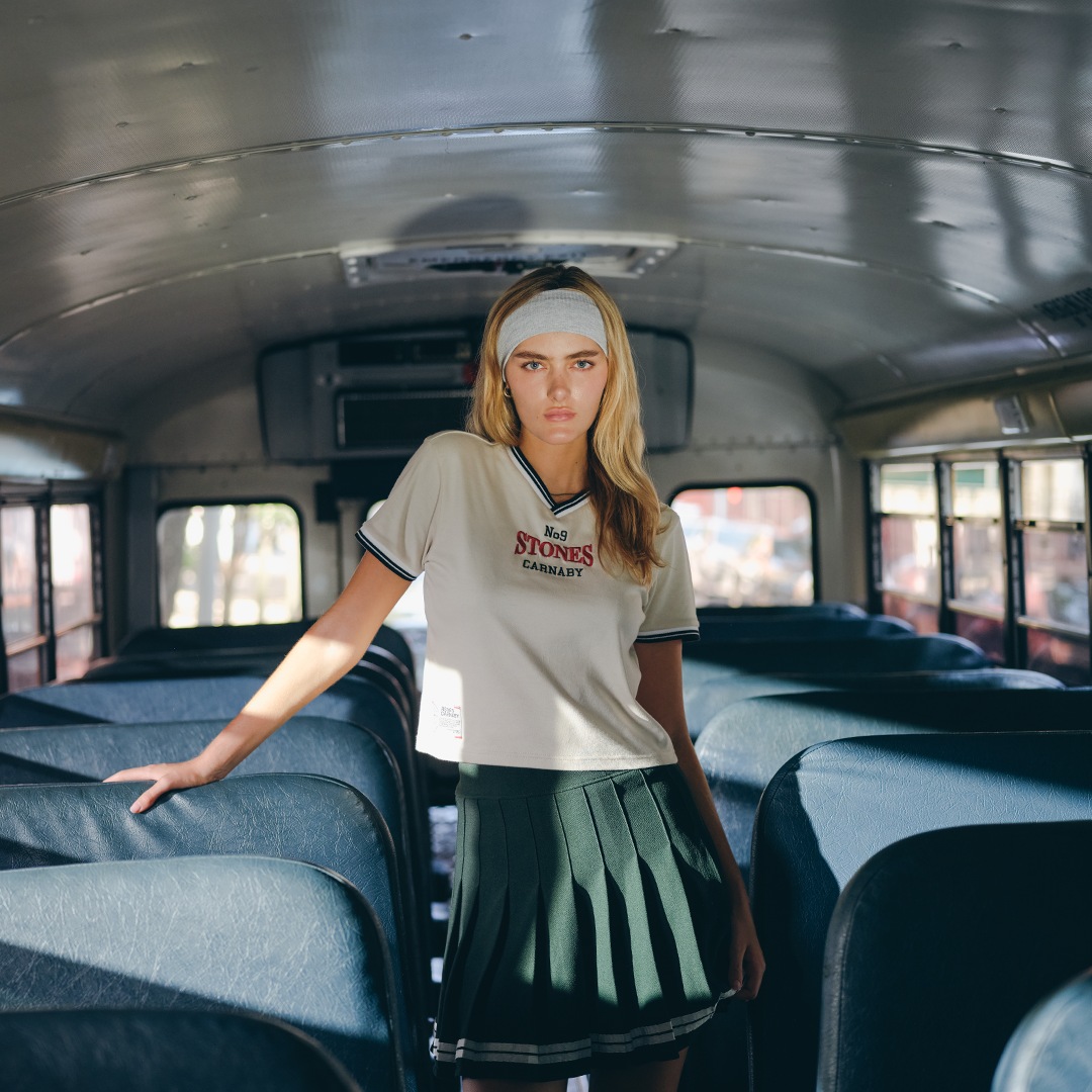 RS No. 9 - Stones Varsity V-Neck Baby Tee