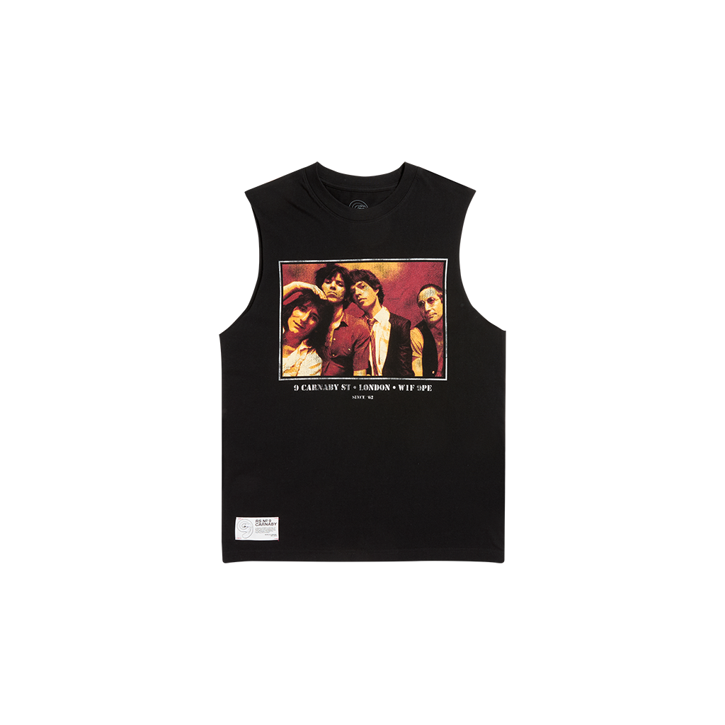 RS No. 9 - Classic Photo Sleeveless Black T-Shirt Vest