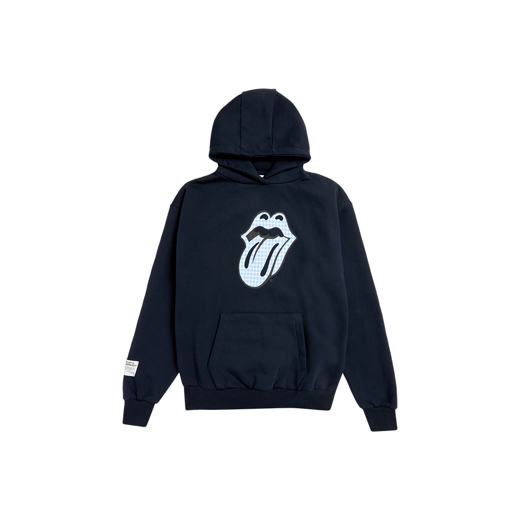 RS No. 9 - Classic The Rolling Stones Cursive Navy Pullover Hoodie