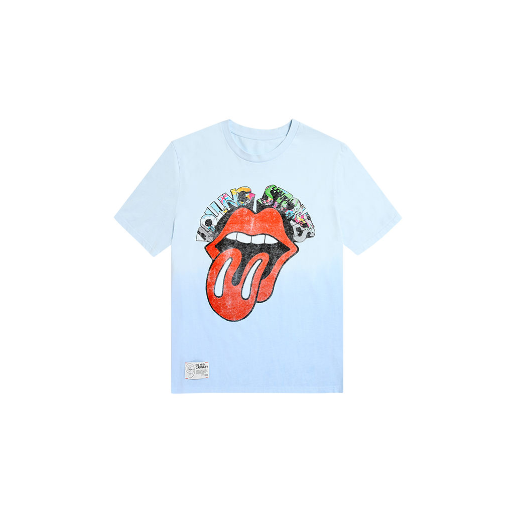 RS No. 9 - Rolling Stones Classic Tone Sketch Spray Tone Blue T-shirt