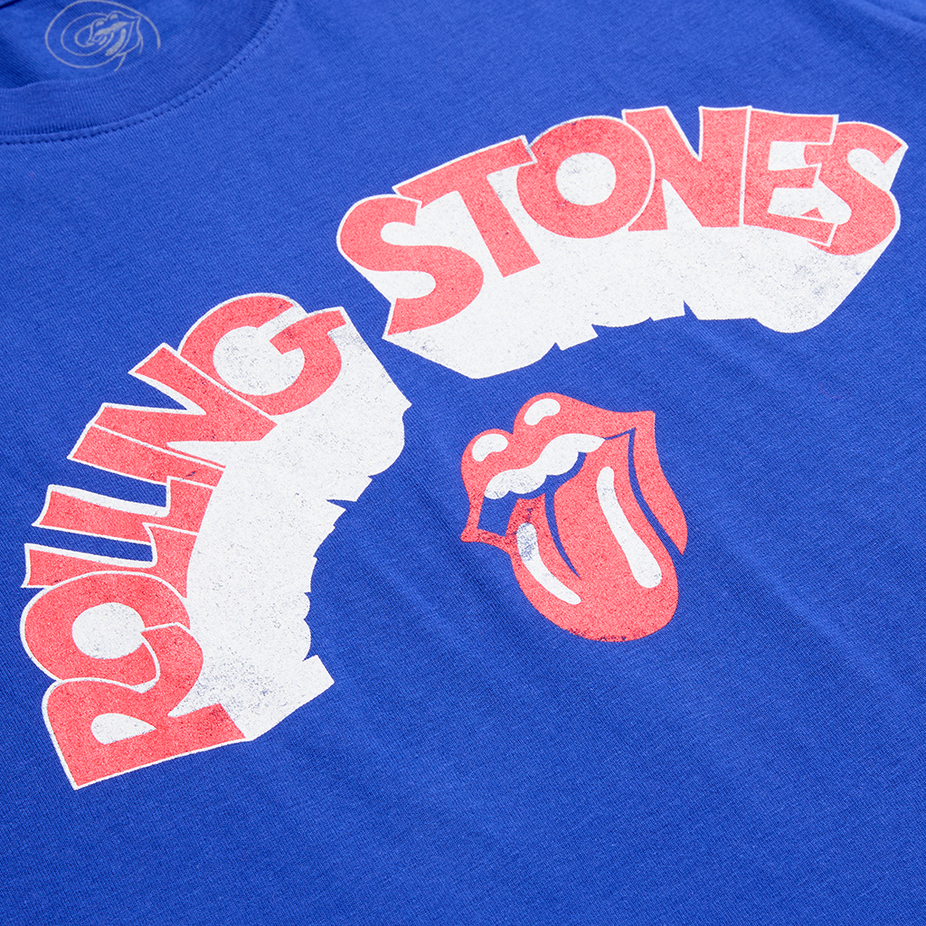 RS No. 9 - Rolling Stones Union Jack Crooked Logo Blue T-Shirt