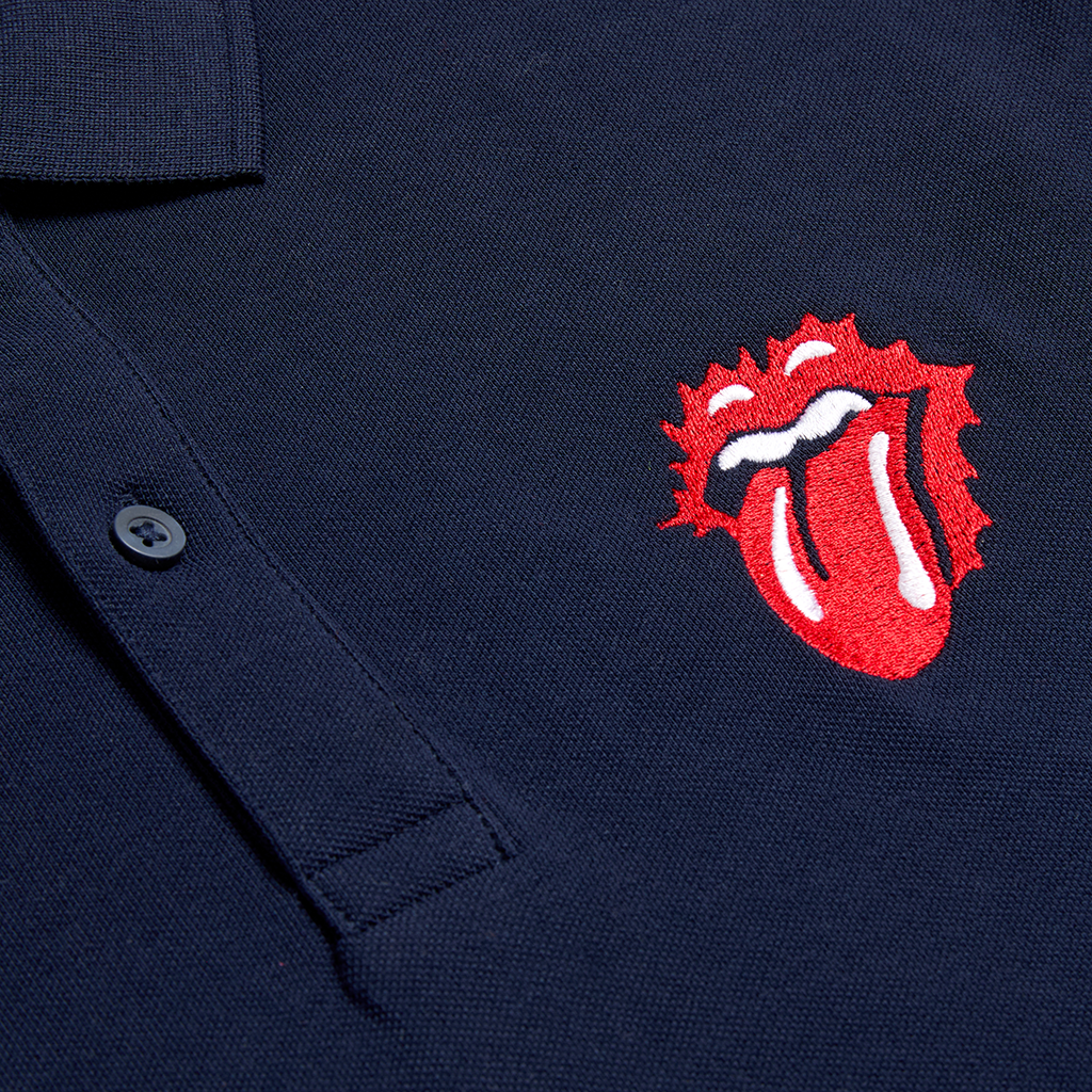 RS No. 9 - Scorching Stones Tongue Embroidered Navy Polo Shirt