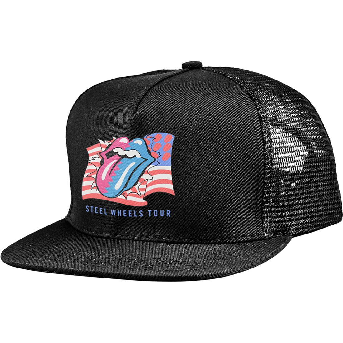 The Rolling Stones - RS Steel Wheels Zigzag Flag Trucker Cap