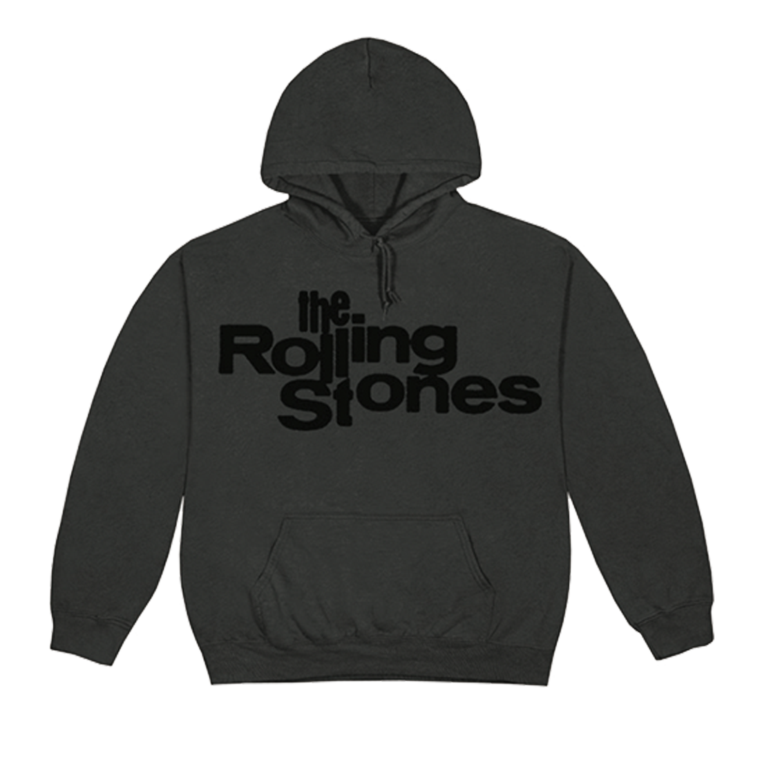 The Rolling Stones - Black on Black Vintage Logo Hoodie