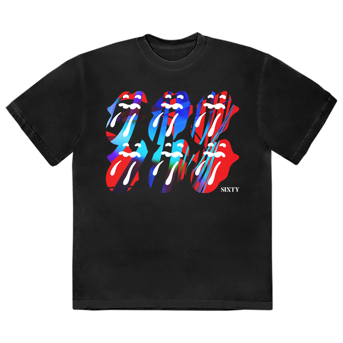 The Rolling Stones - Sixty Tongue Black T-Shirt