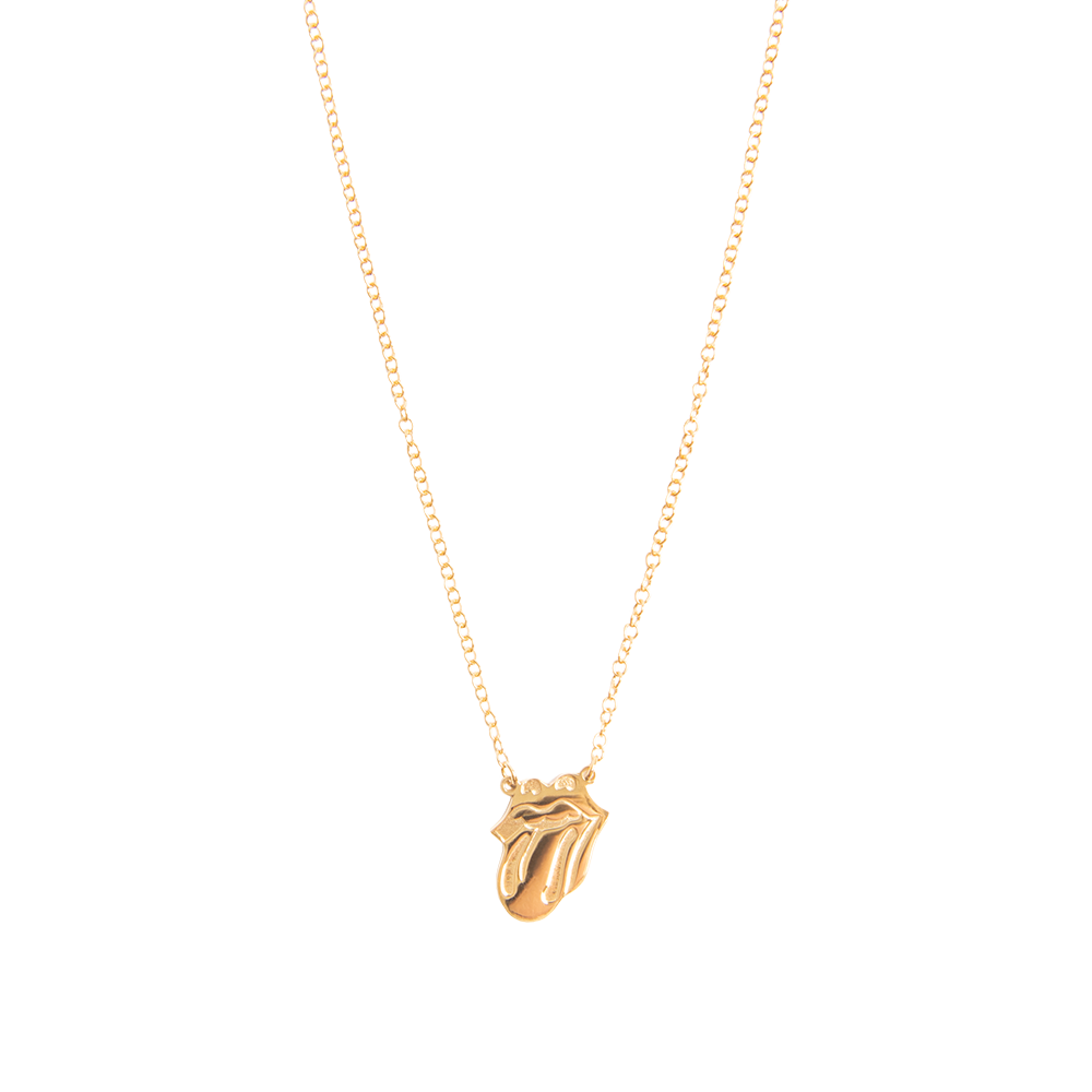 The Rolling Stones - Gold Classic Tongue Necklace