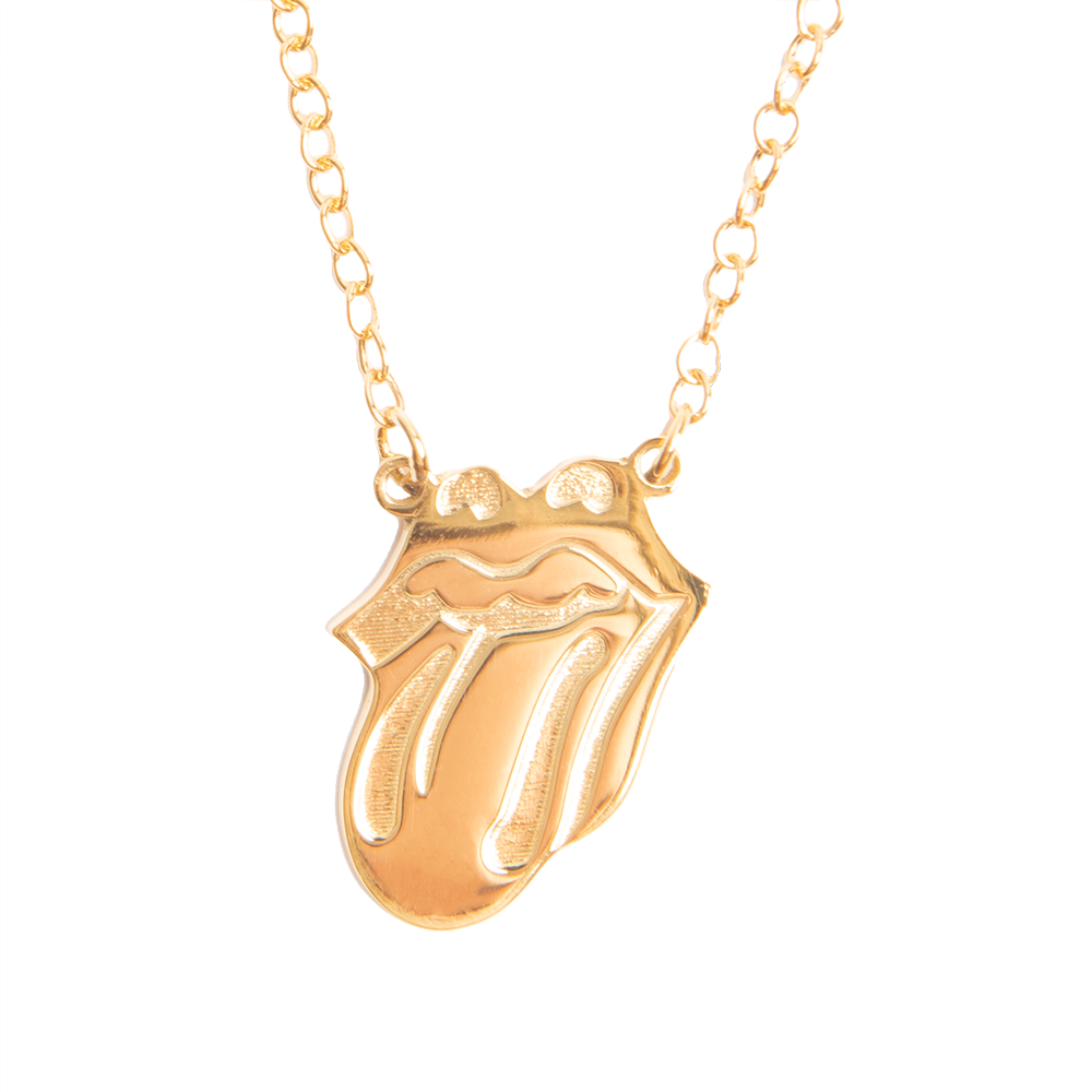 The Rolling Stones - Gold Classic Tongue Necklace